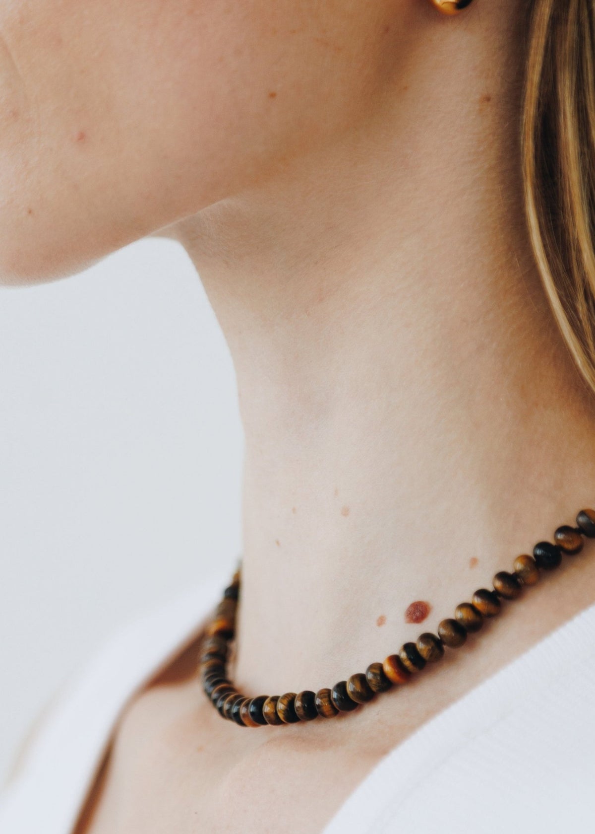 View our Eclair Tiger-eye Fisherman Wives stone Necklace - by Tribute Store