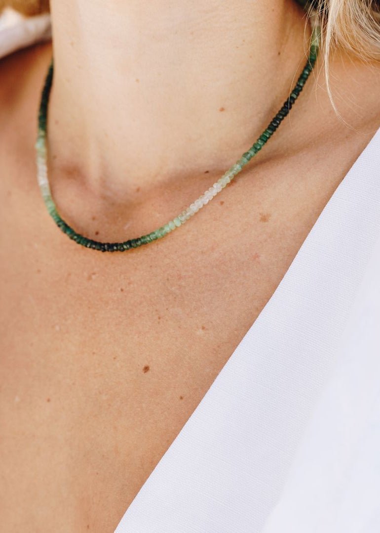 View our Emerald Ombre Stone Necklace - by Tribute Store