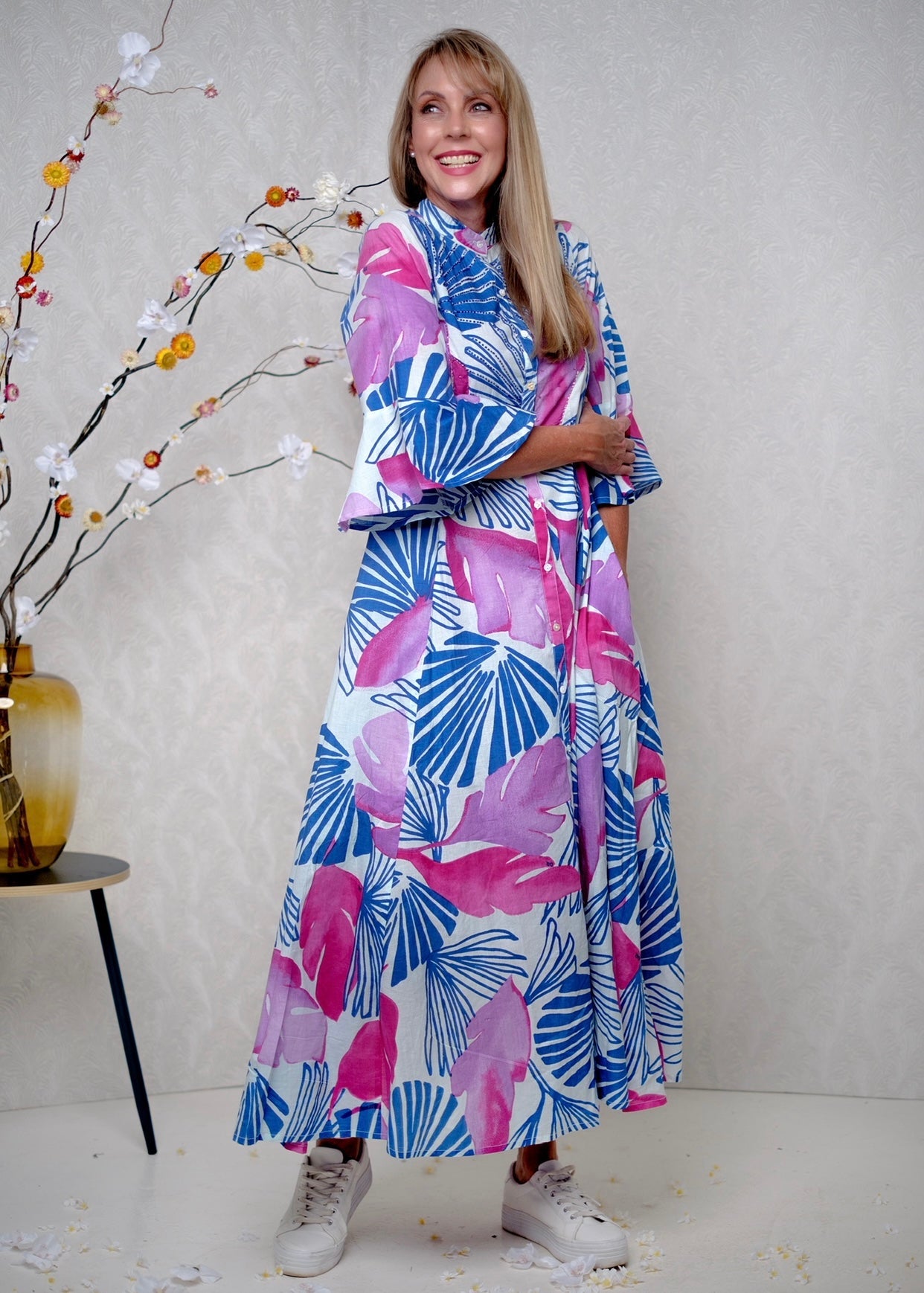 View our Fiore Dress in Ocean Meadow - by Tribute Store