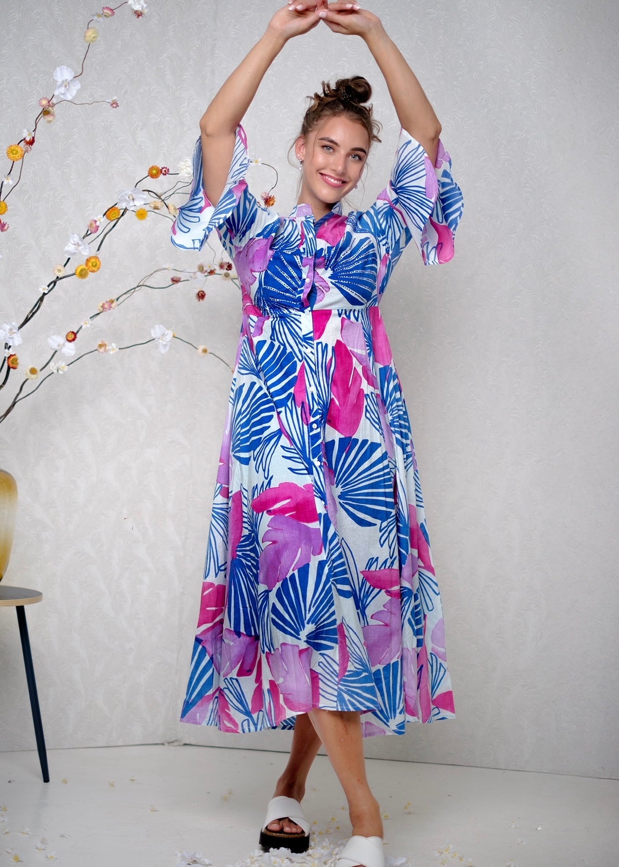 View our Fiore Dress in Ocean Meadow - by Tribute Store