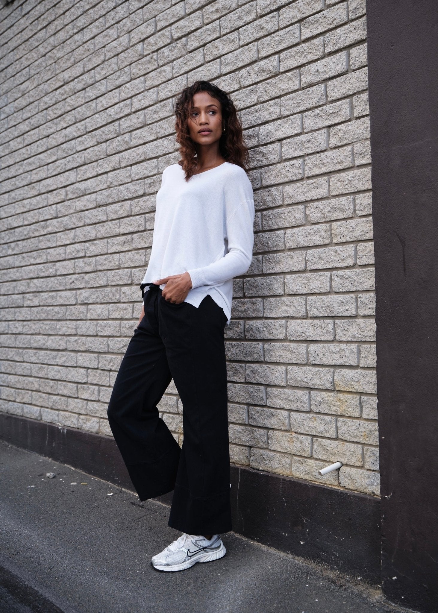 View our Florence Italian Oversized V Neck Knit In White - by Tribute Store
