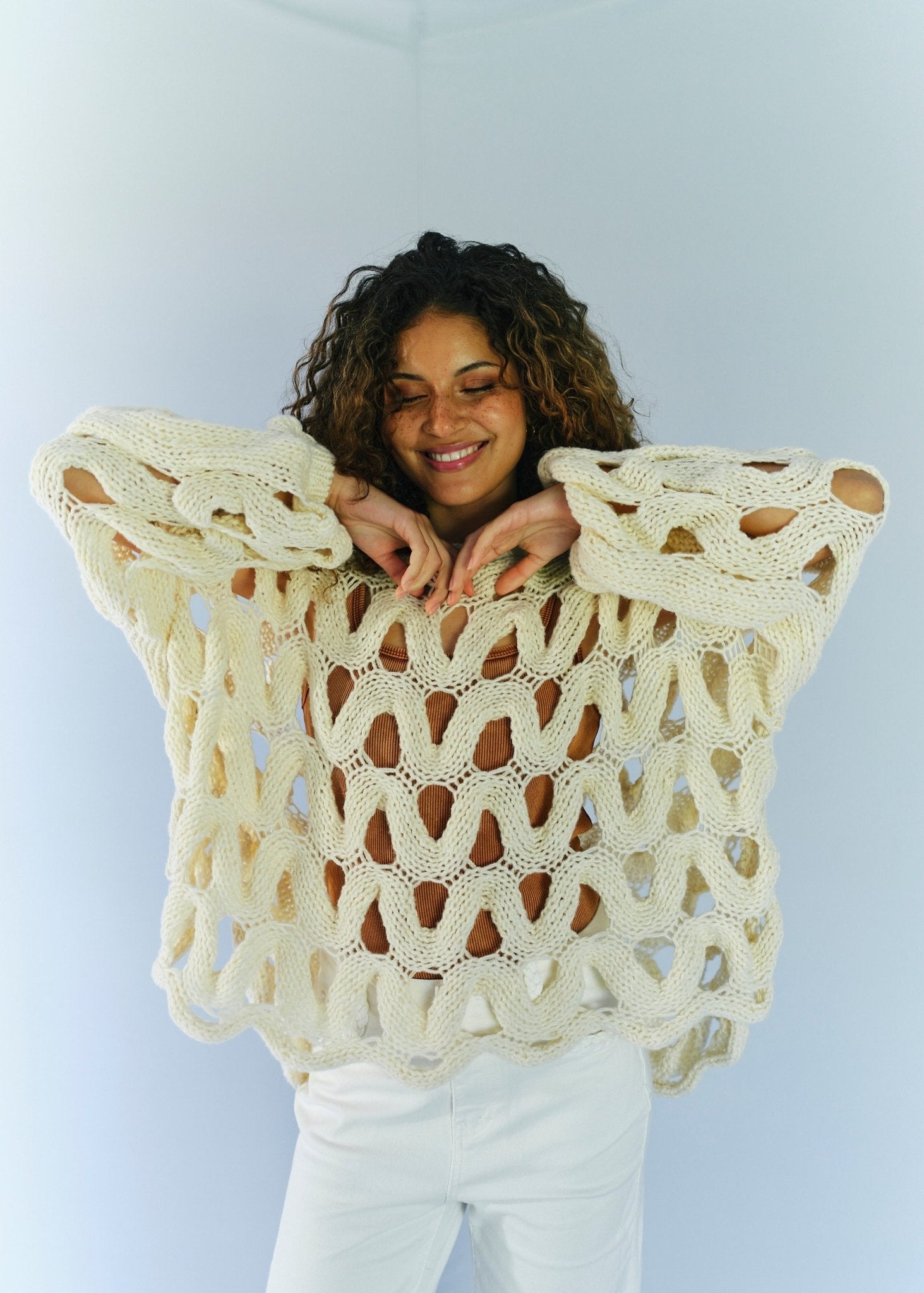 View our Fuji Viscose Jumper in Cream - by Tribute Store