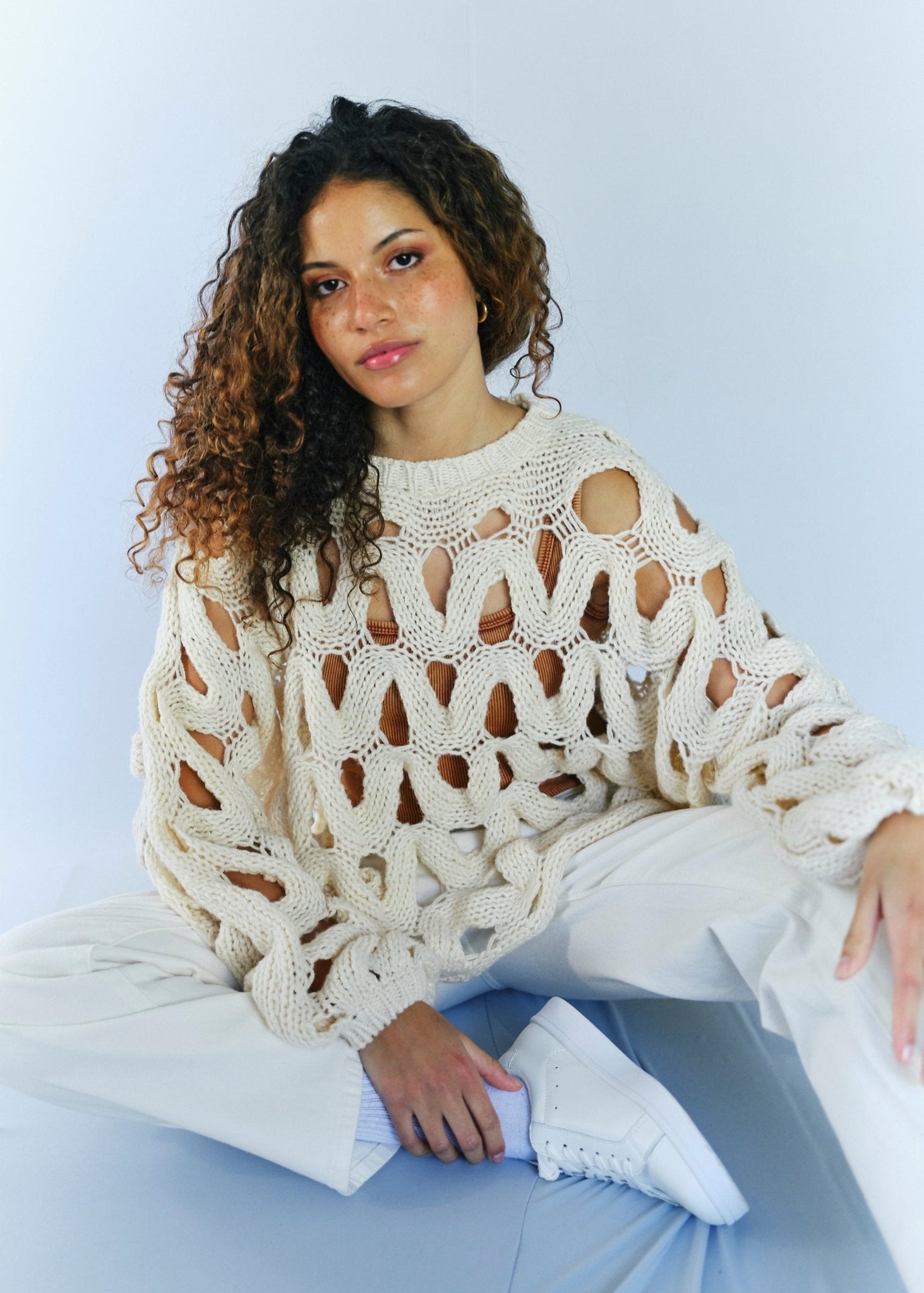 View our Fuji Viscose Jumper in Cream - by Tribute Store