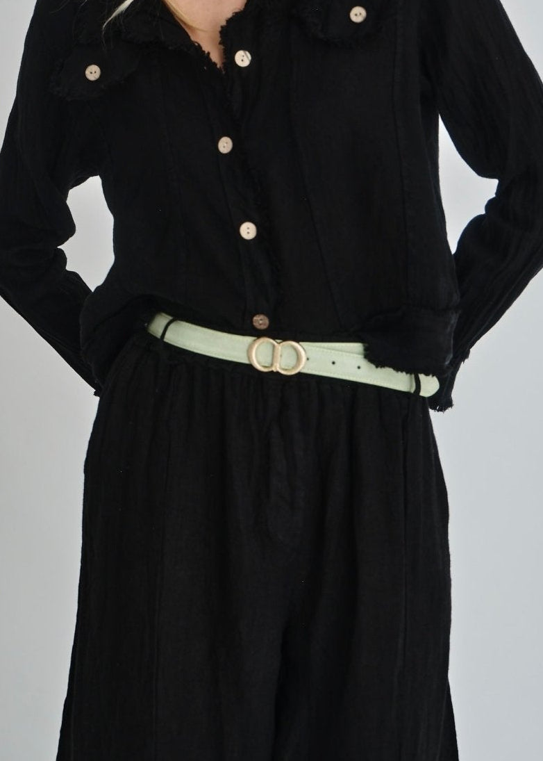 View our Genuine Leather Belt In Mint - by Tribute Store