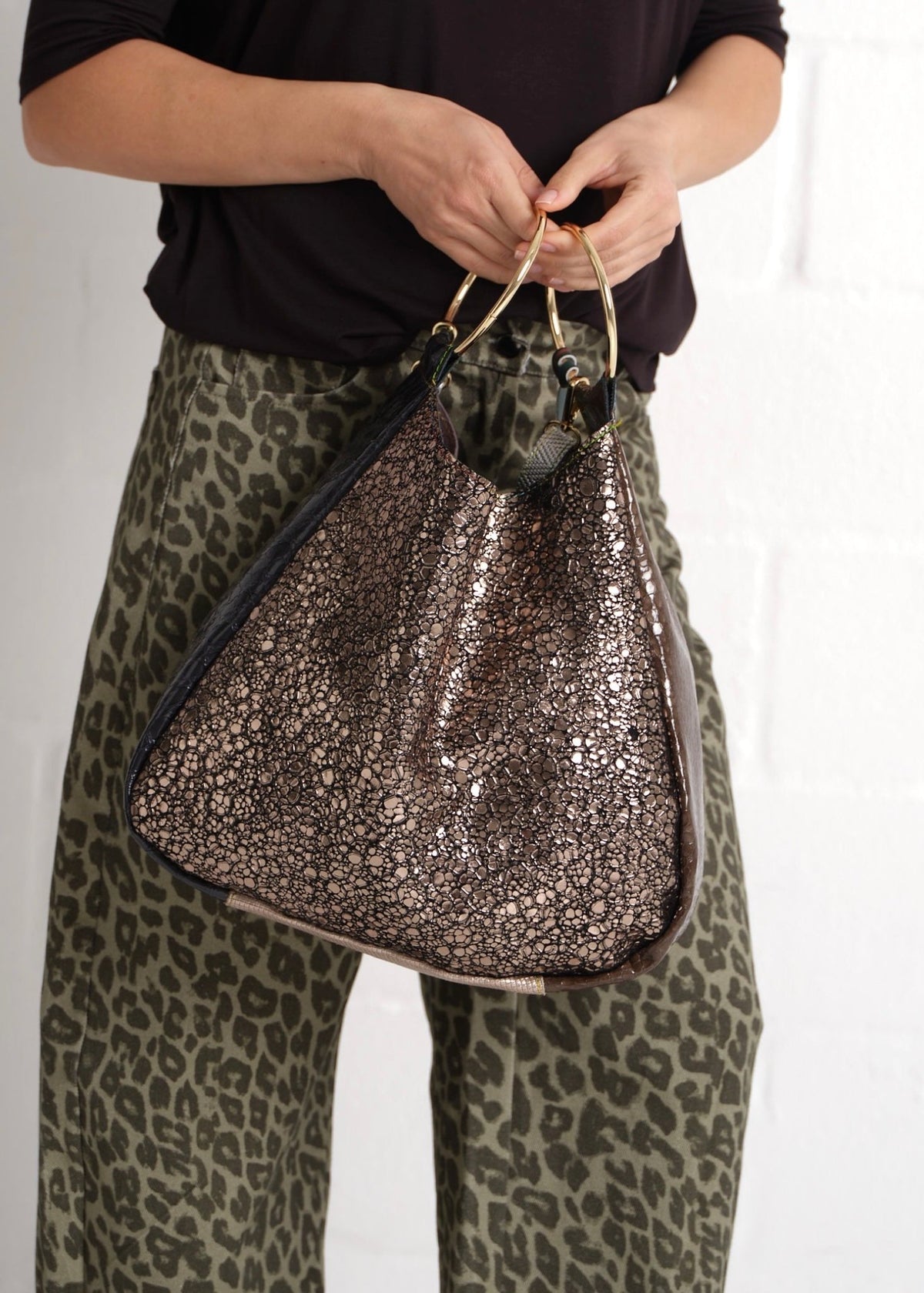 View our Genuine Leather Slouchy Shoulder Bag In Pewter - by Tribute Store
