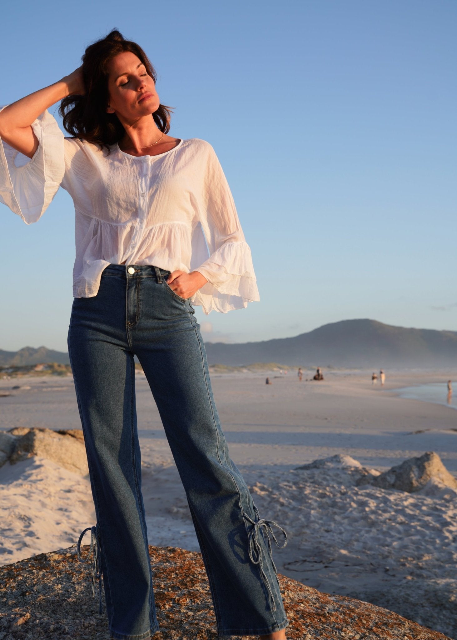 View our Gia Italian Cotton Boho Blouse In White - by Tribute Store