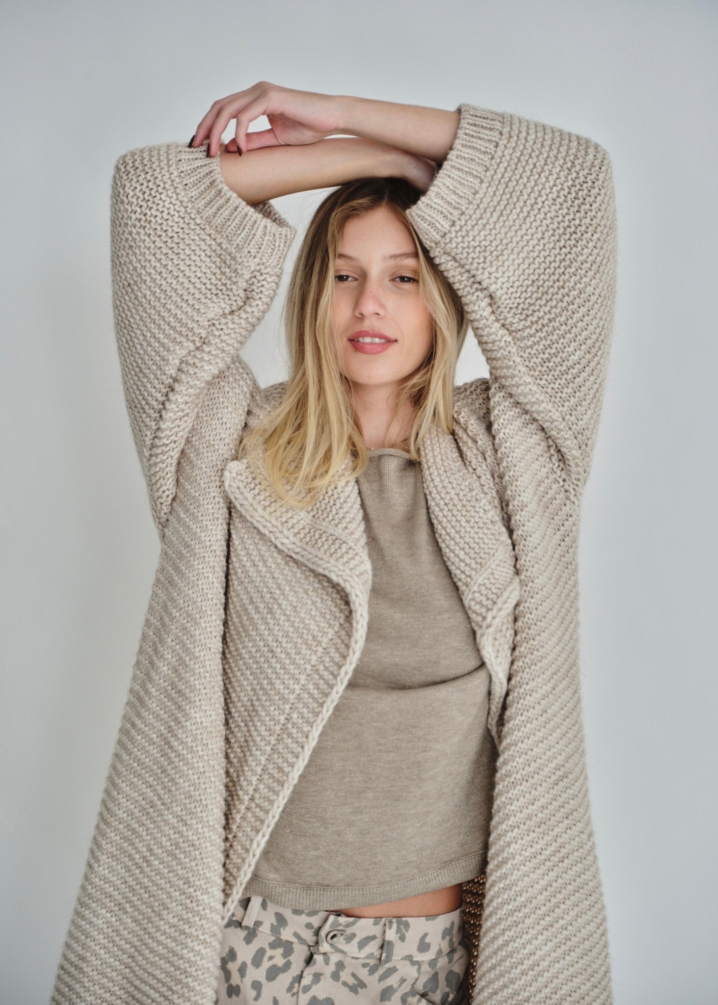 View our Gigi Chunky Cardigan In Beige - by Tribute Store