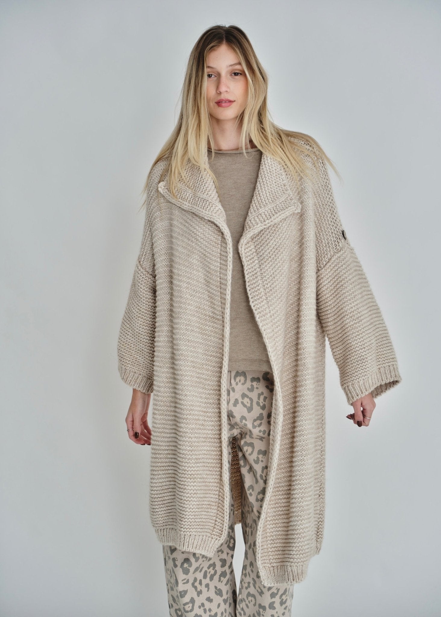 View our Gigi Chunky Cardigan In Beige - by Tribute Store