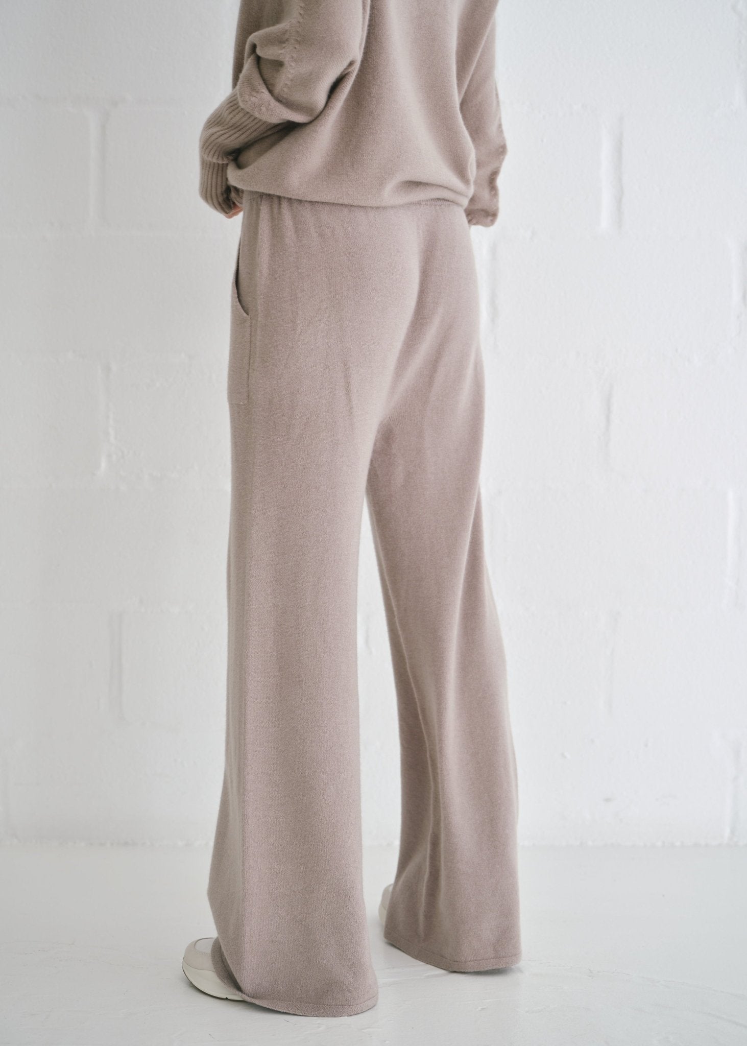 View our Giulia Italian Knitted Palazzo Pants In Taupe - by Tribute Store