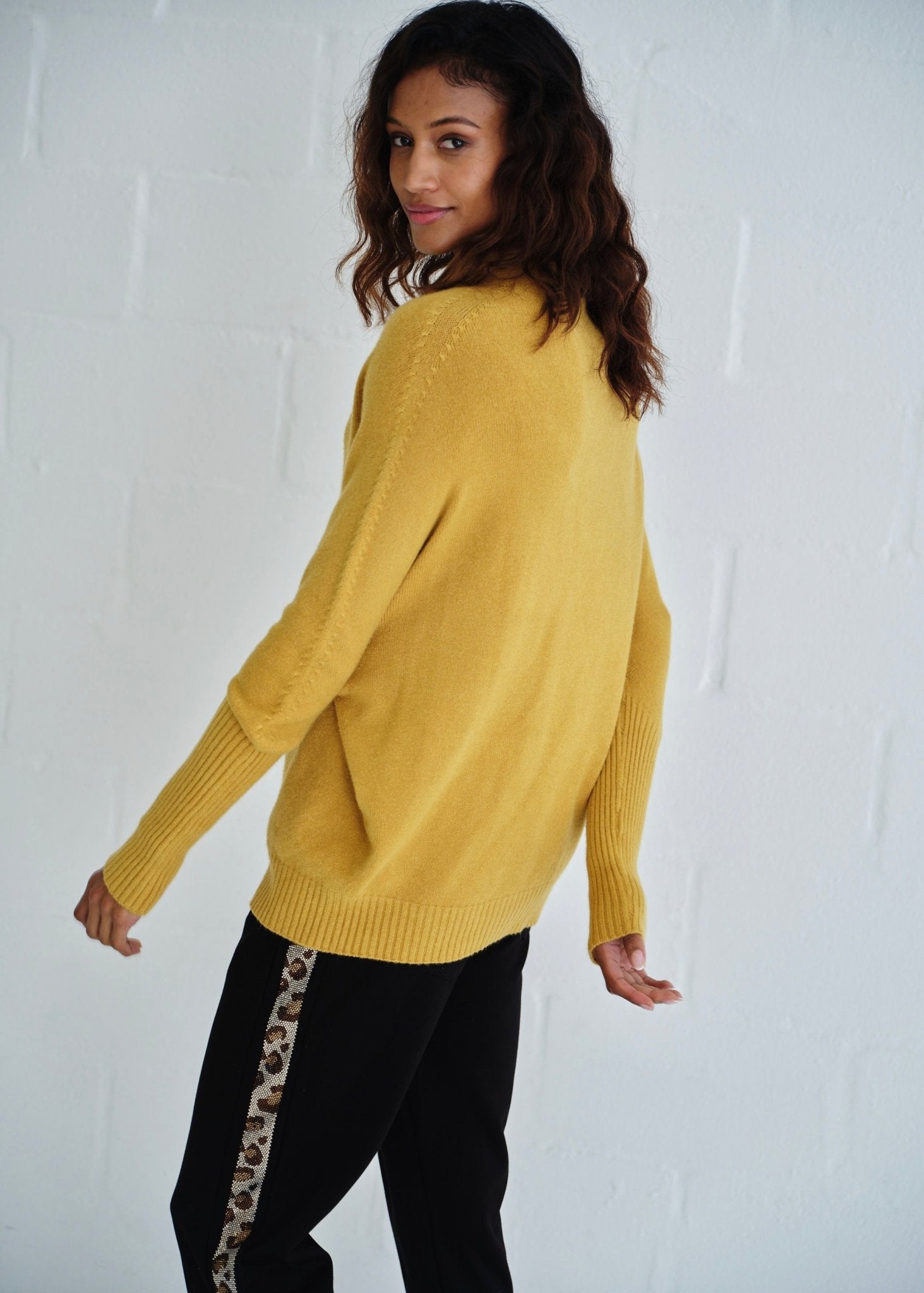 View our Giulia Italian Oversized Polo Neck In Mustard - by Tribute Store