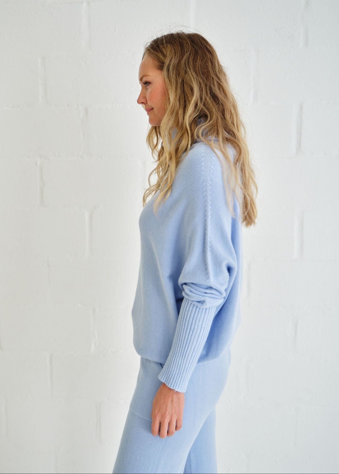 View our Giulia Italian Oversized Polo Neck In Sky Blue - by Tribute Store