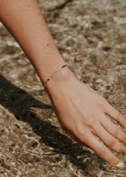 View our Gold Italian Long-wearing Thick Herringbone Bracelet - by Tribute Store