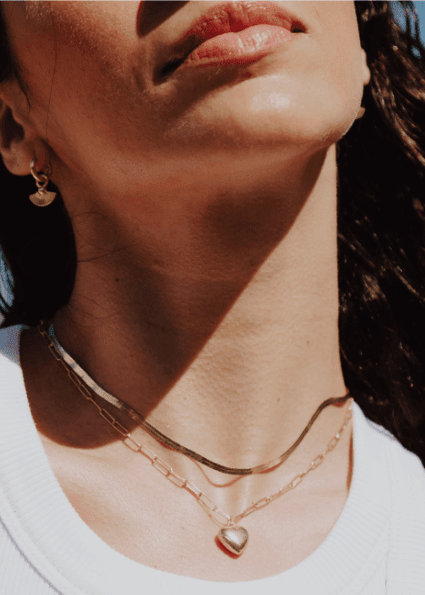View our Gold Italian Long-wearing Thick Herringbone Necklace - by Tribute Store