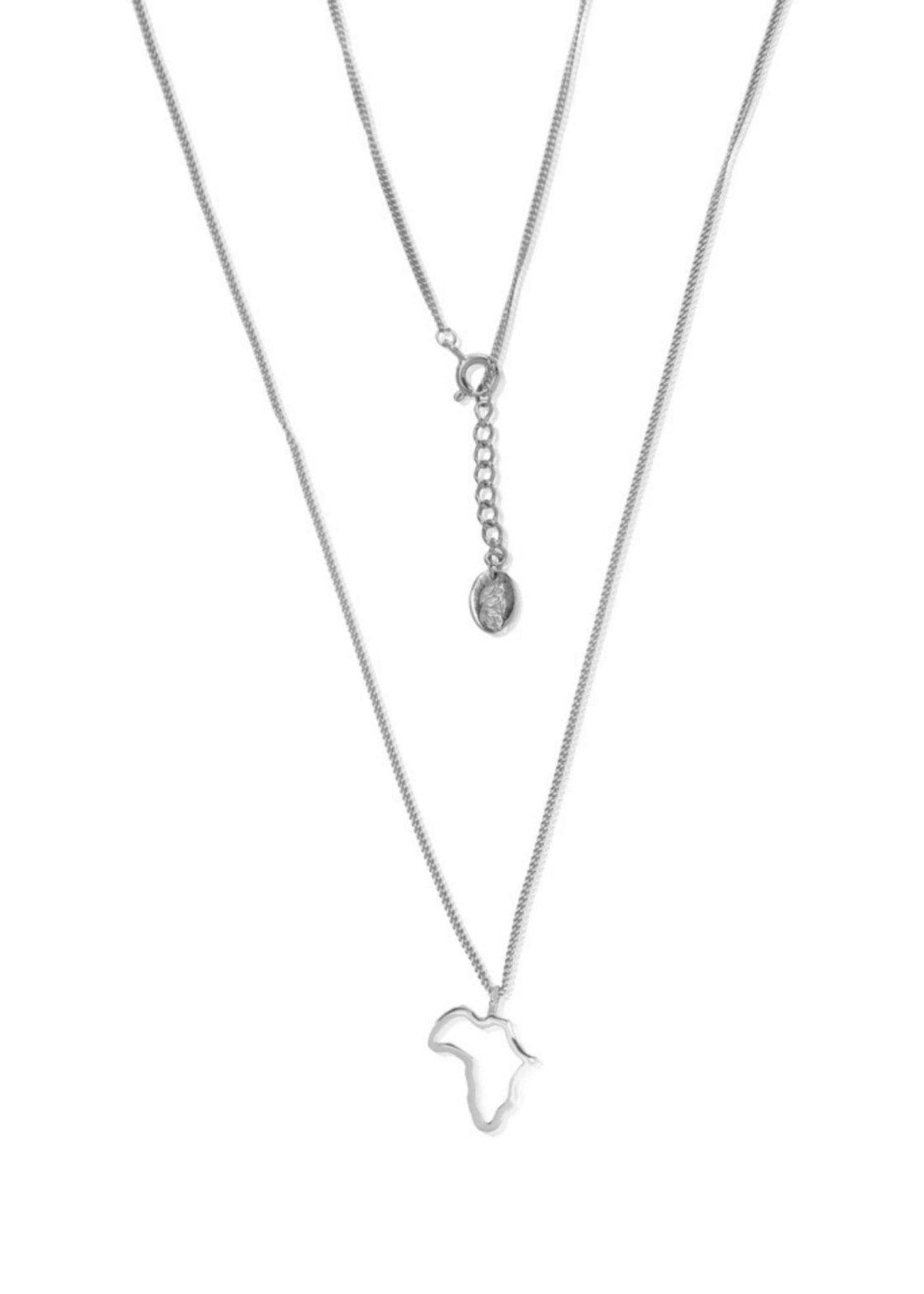 View our Gold Italian Waterproof Africa Outline Necklace - by Tribute Store