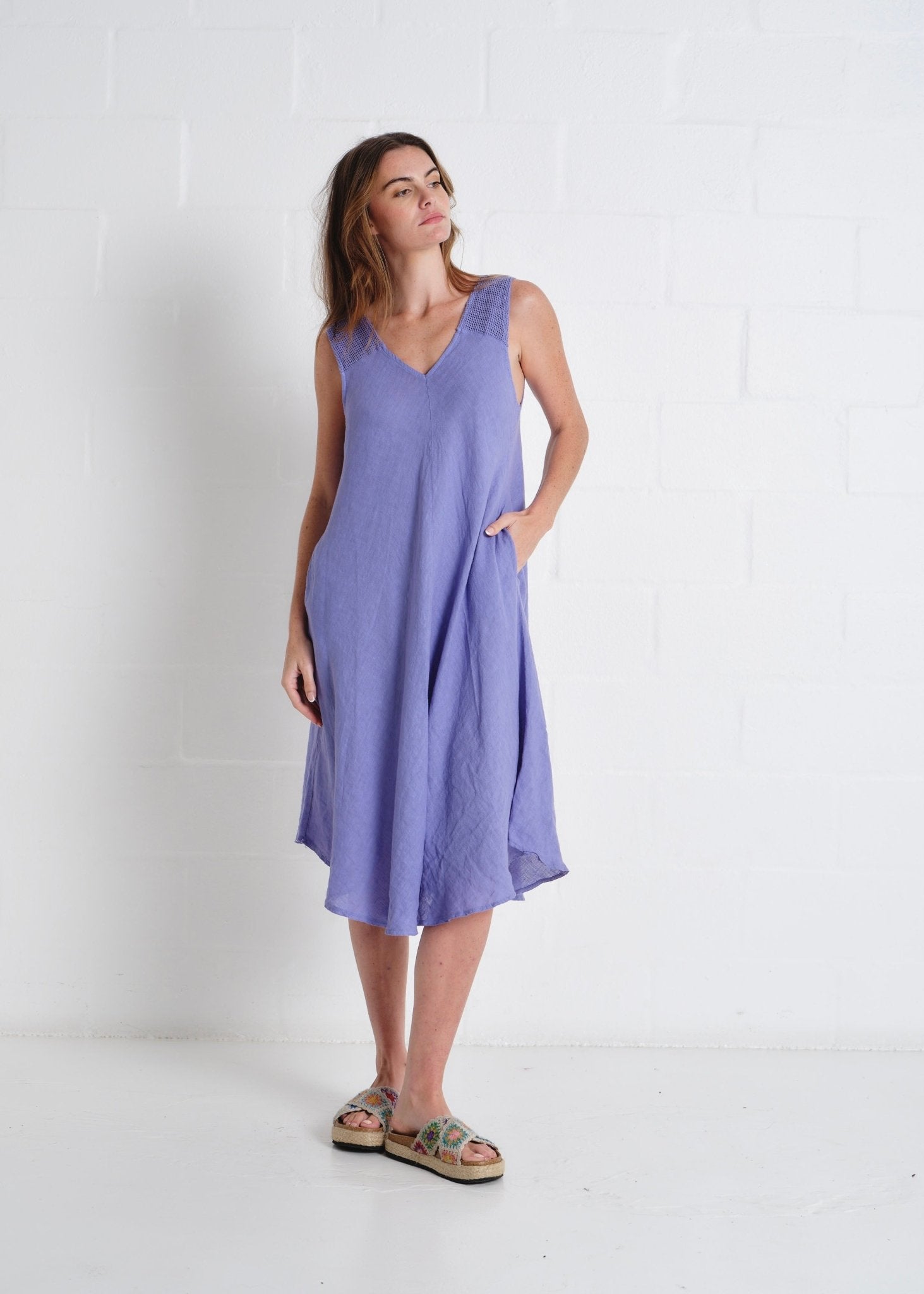 View our Guethary 3/4 Dress In Lilac - by Tribute Store