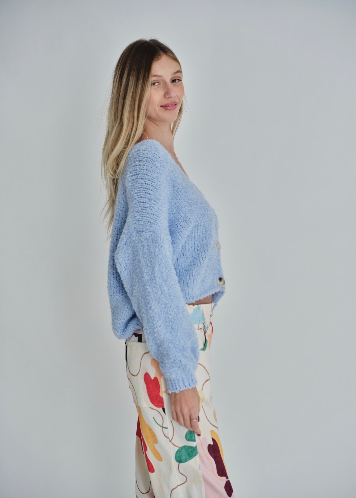 View our Hamptons Chunky Cardigan In Sky Blue - by Tribute Store