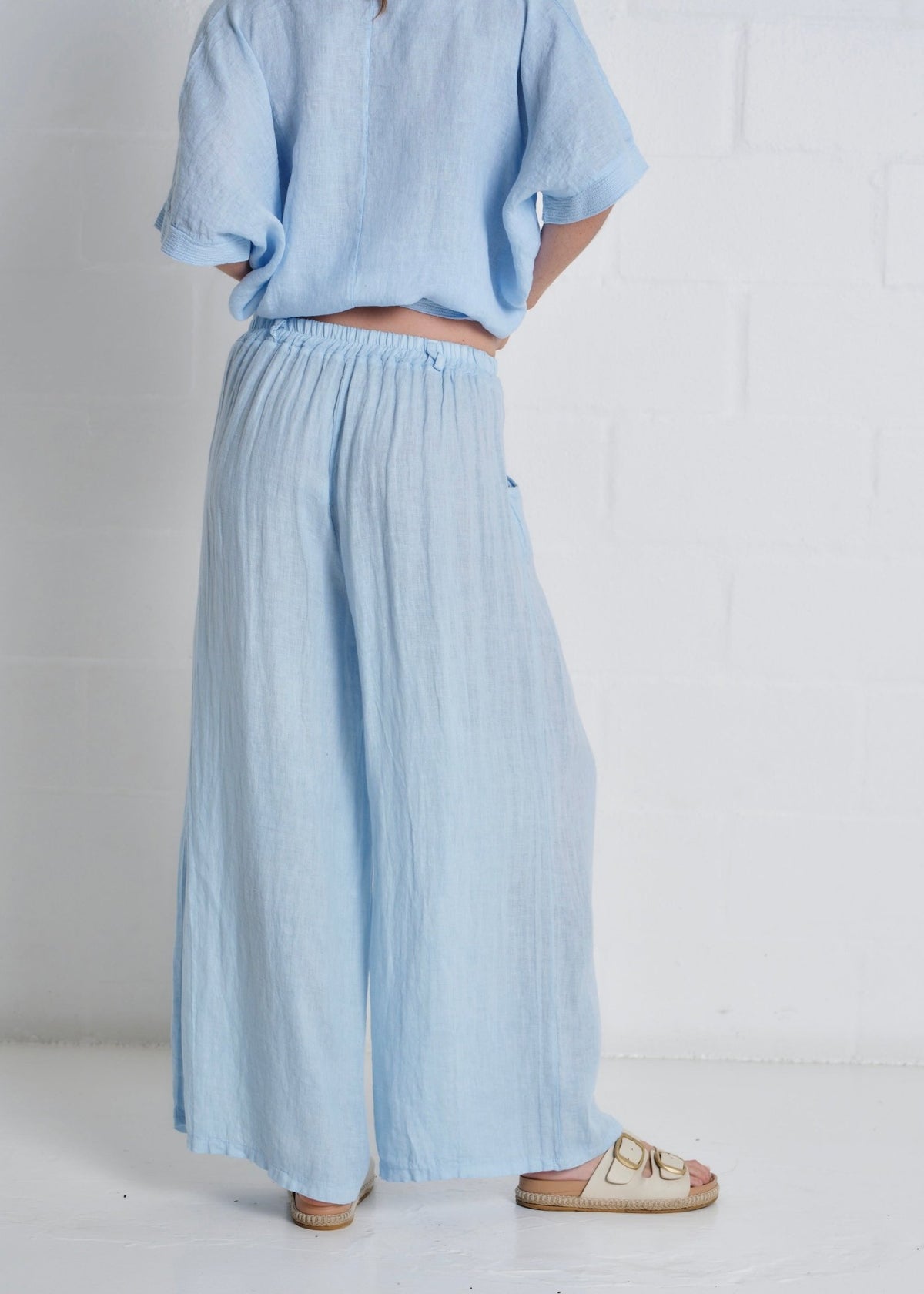 View our Havana Palazzo Pants With Pockets In Sky Blue - by Tribute Store