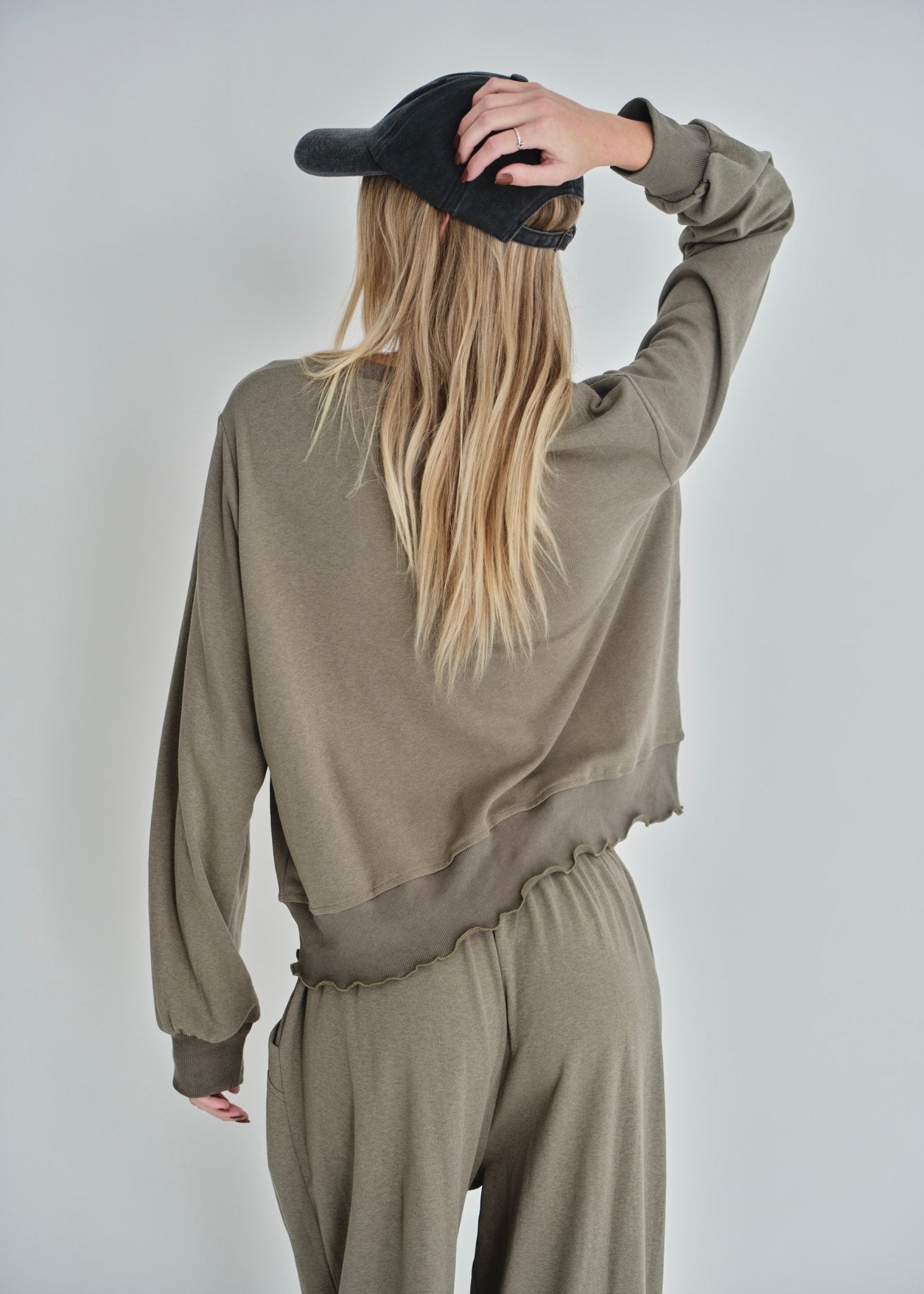 View our Hollis Styled Sweat Top In Khaki - by Tribute Store