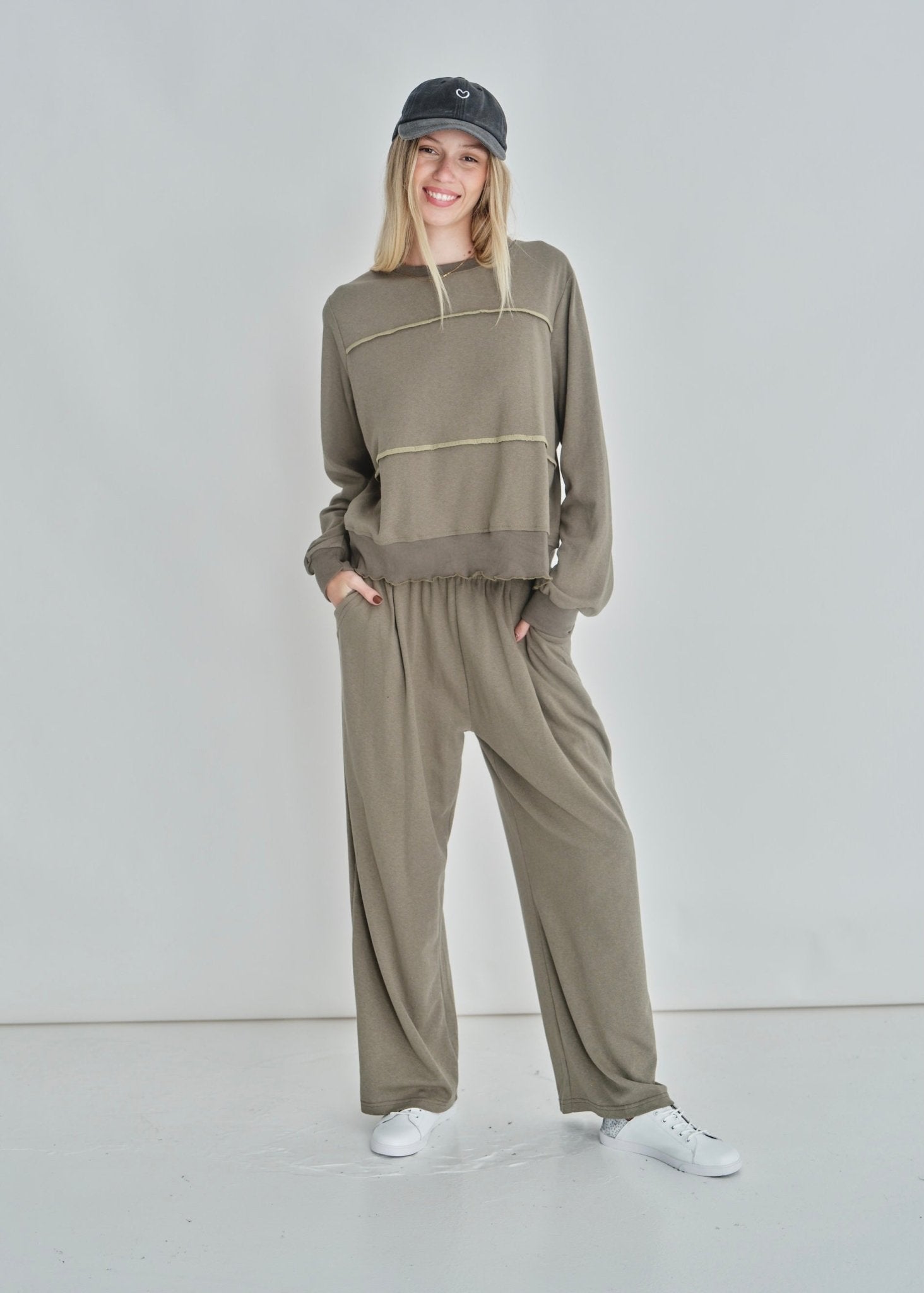 View our Hollis Styled Sweat Top In Khaki - by Tribute Store