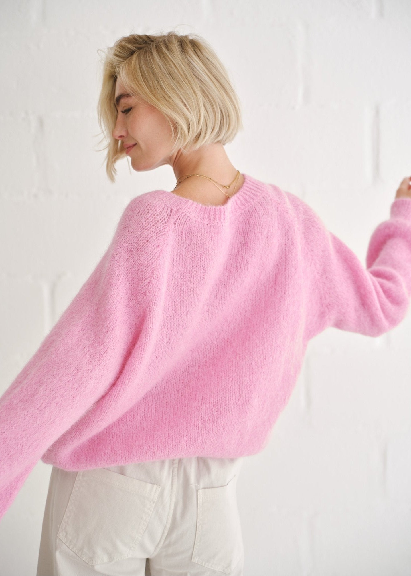 View our Italian Alpaca Hot Pink Oversized Knit - by Tribute Store