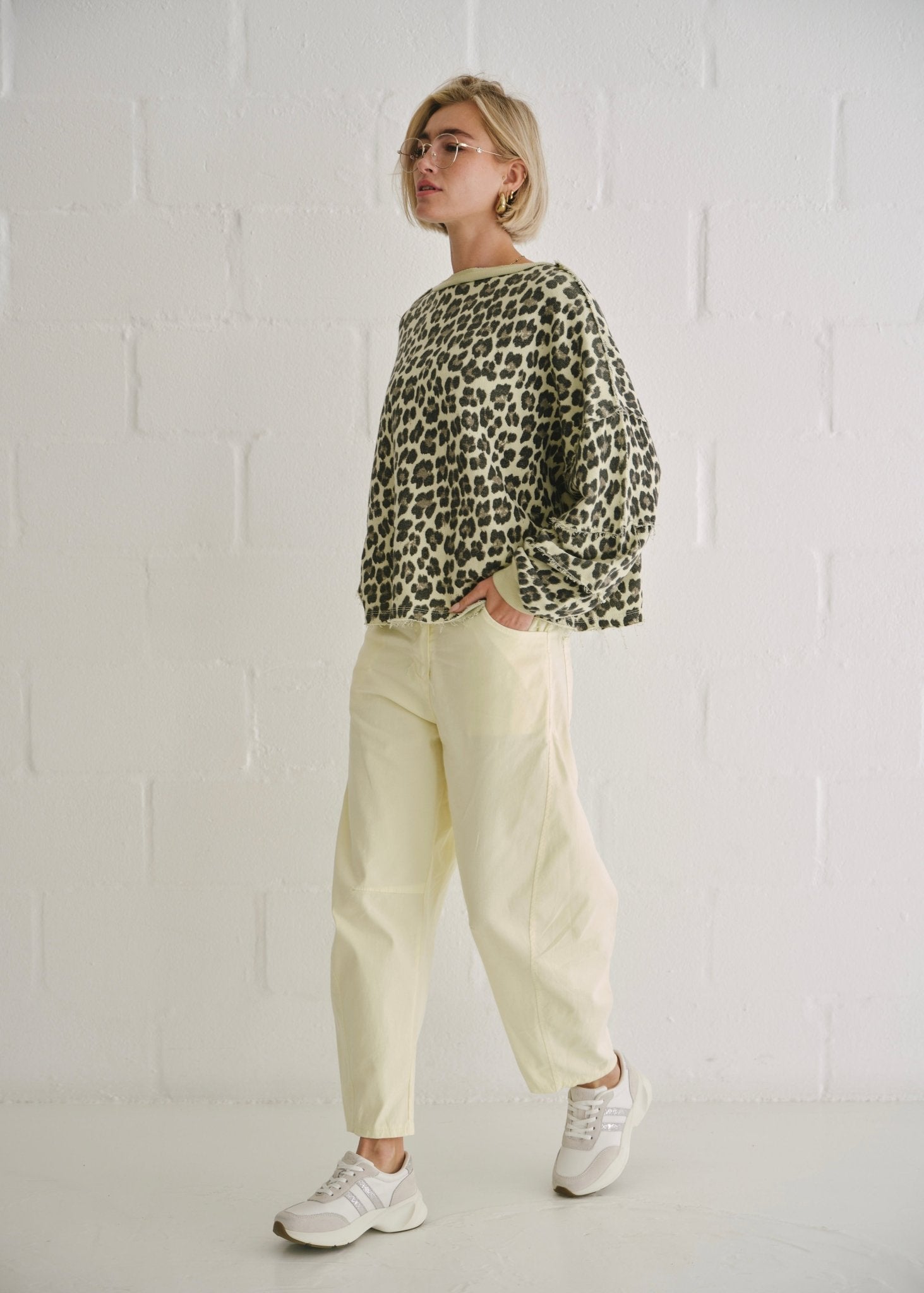 View our Italian Barrel Joggers In Yellow - by Tribute Store