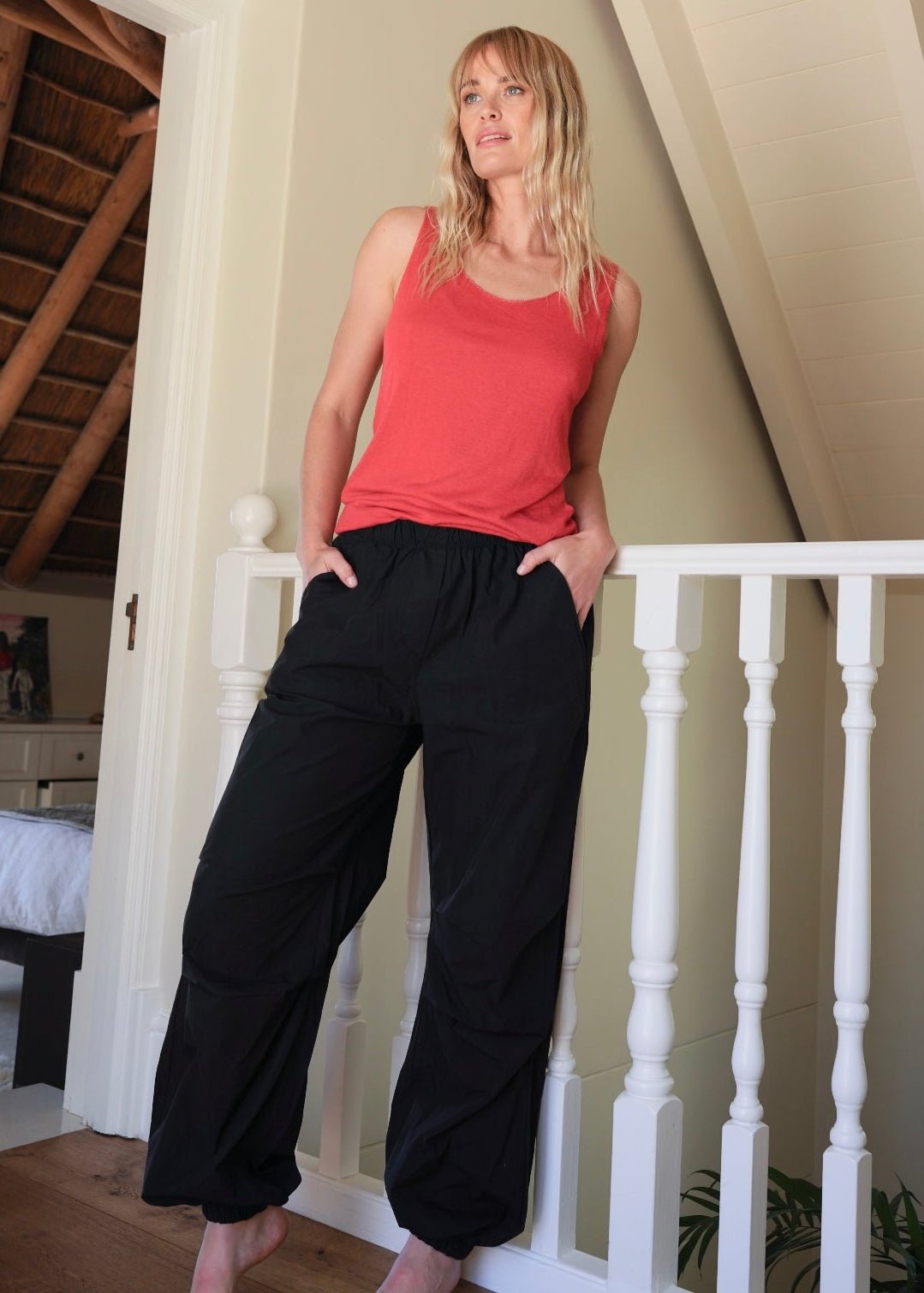 View our Italian Cargo Joggers In Black - by Tribute Store