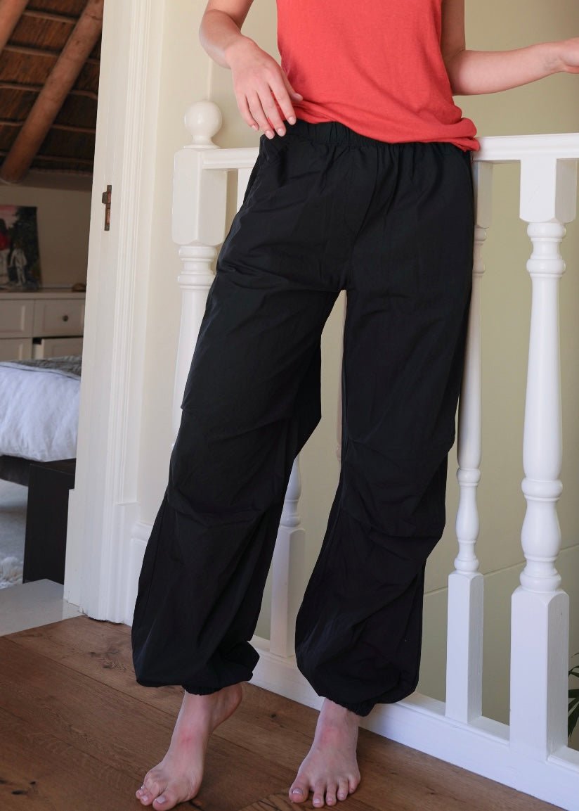 View our Italian Cargo Joggers In Black - by Tribute Store