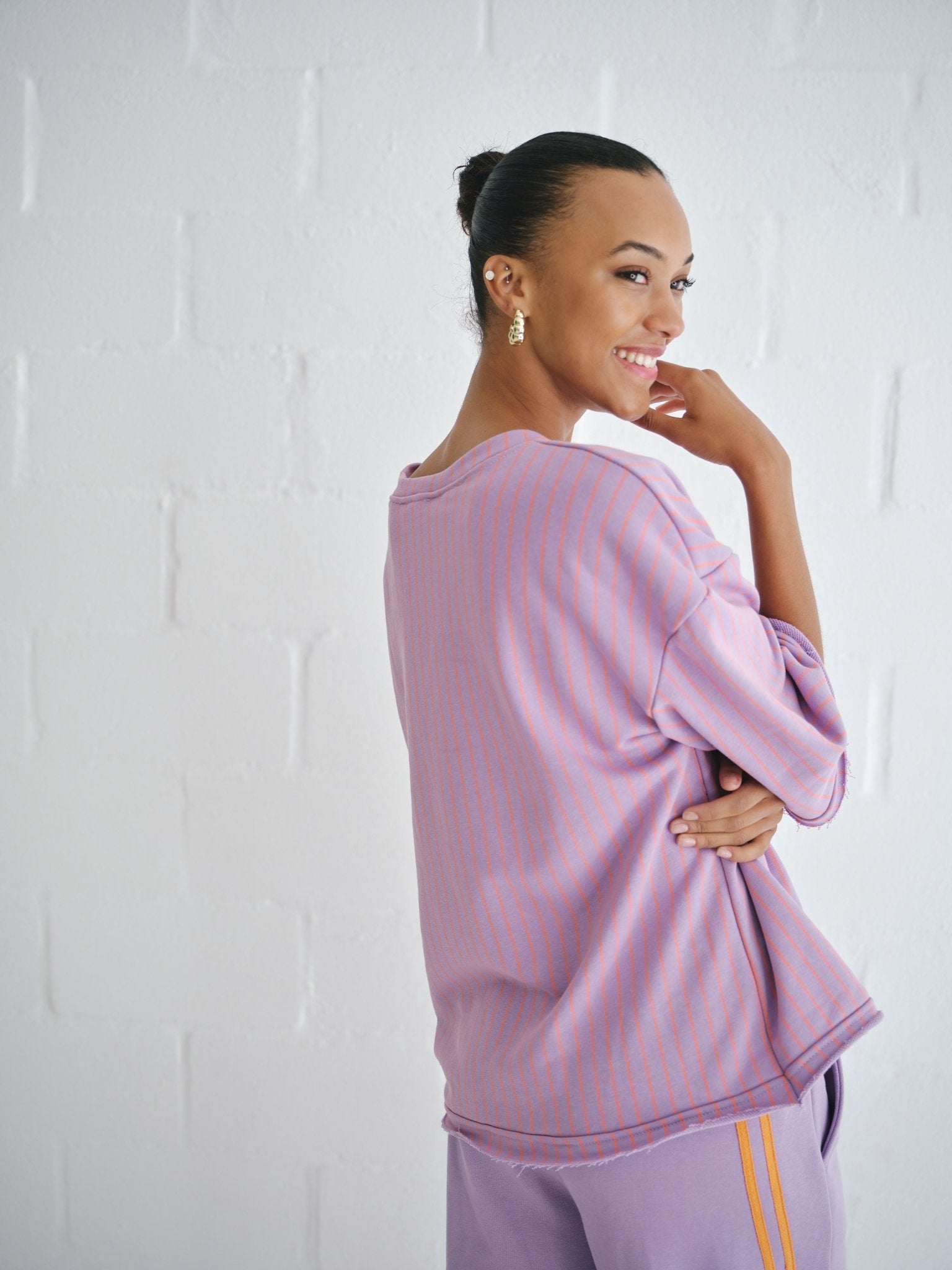 View our Italian Cotton Tracksuit Tee In Lilac - by Tribute Store