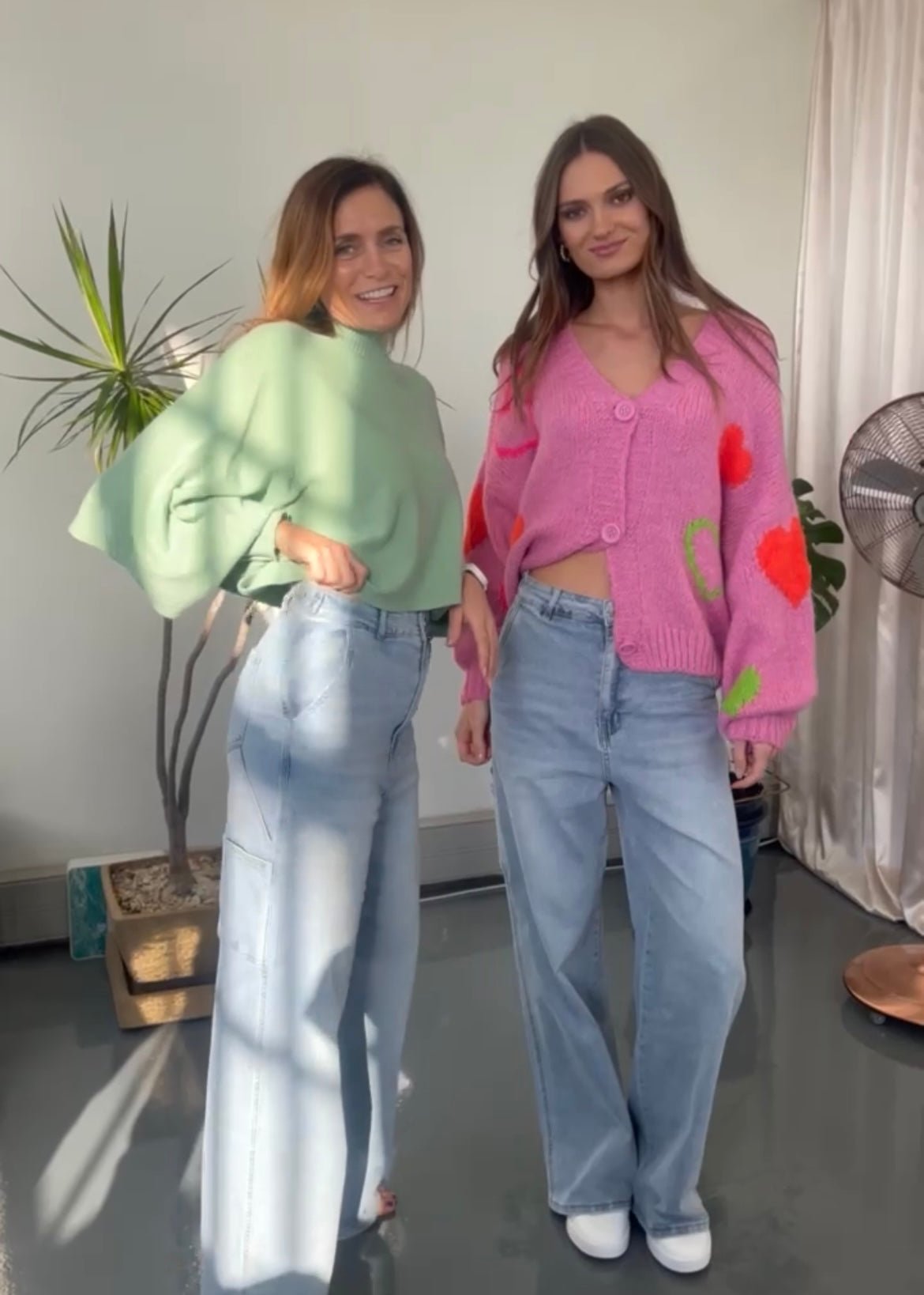 View our Italian Cropped Batwing Knit in Seafoam Green - by Tribute Store