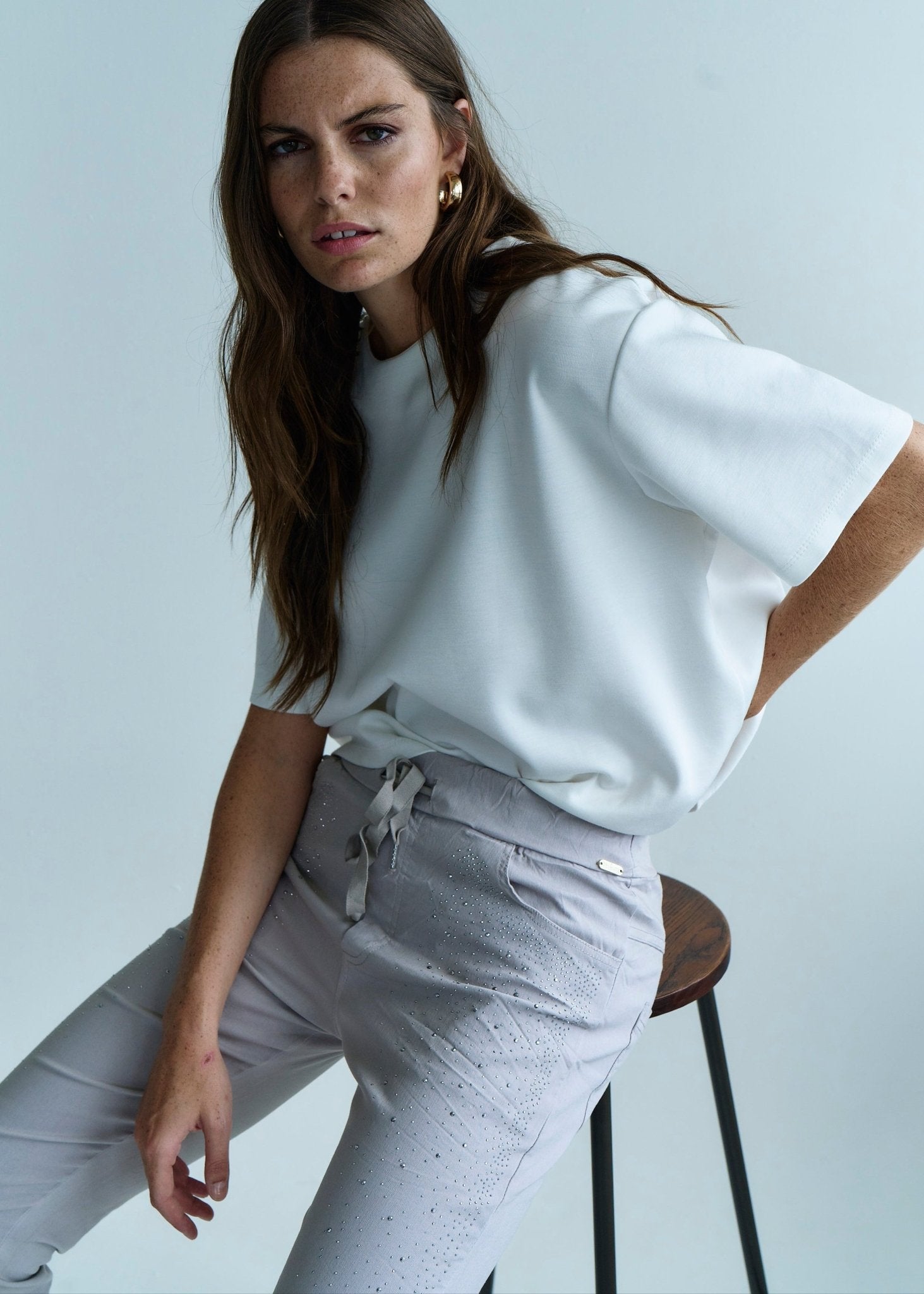 View our Italian Sparkle Joggers in Grey - by Tribute Store