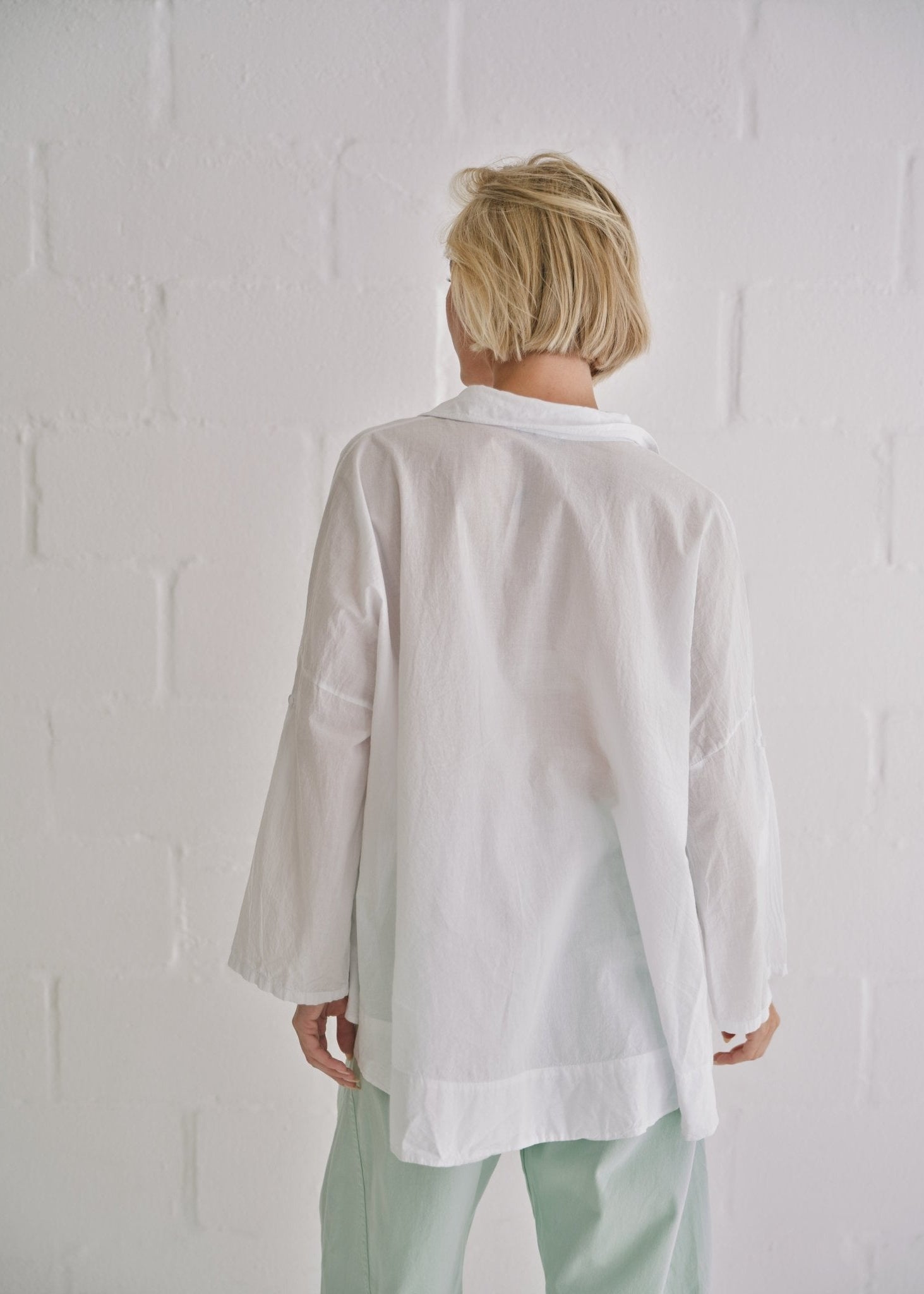 View our Italian Stonewashed Cotton Shirt In White - by Tribute Store