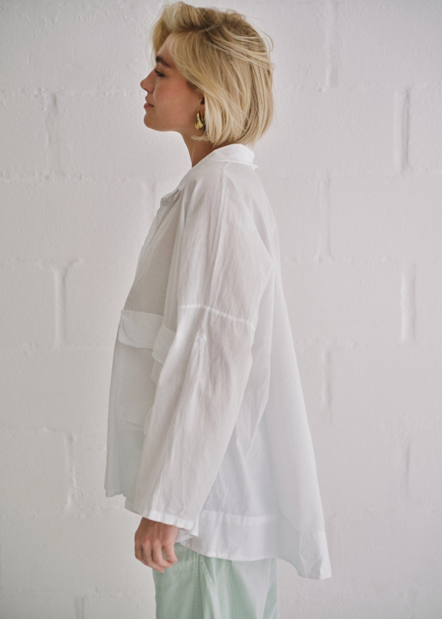 View our Italian Stonewashed Cotton Shirt In White - by Tribute Store