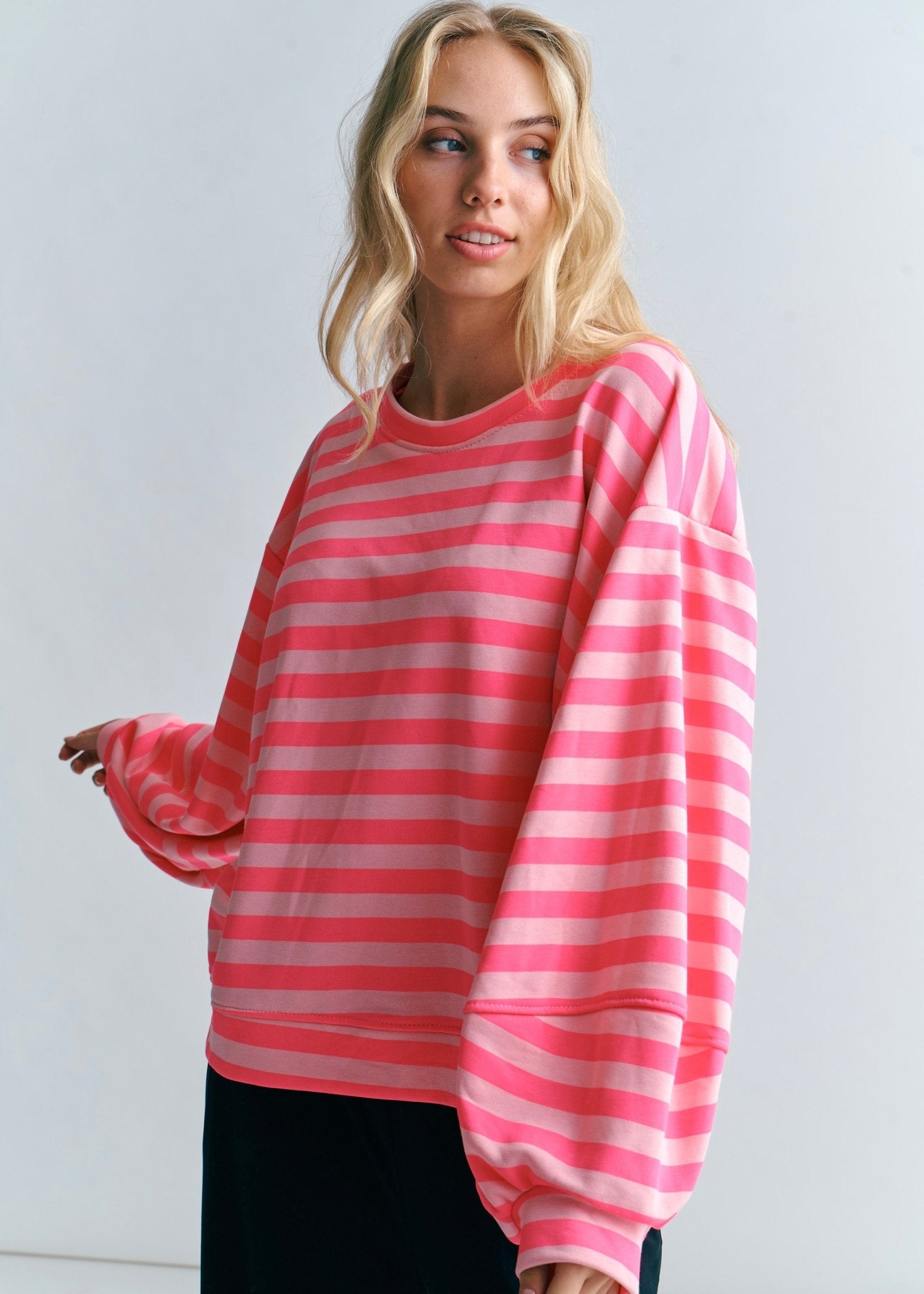 View our Italian Stripe Jumper In Hot Pink & Blush - by Tribute Store