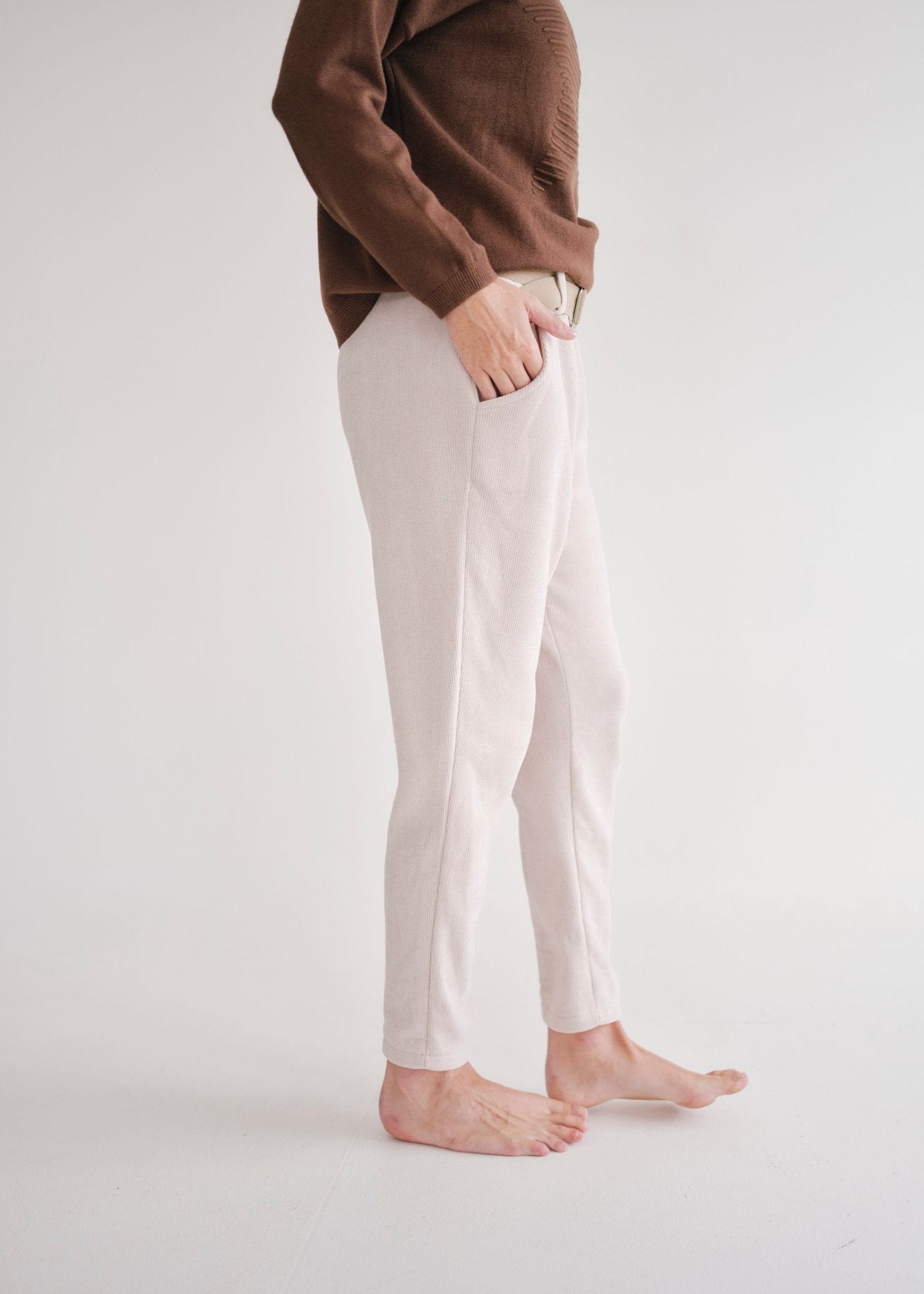 View our Italian Velour Joggers In Cream - by Tribute Store