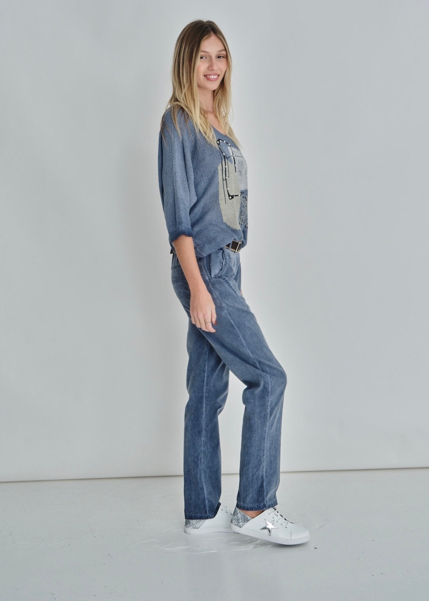 View our Joggers With Belt In Denim - by Tribute Store