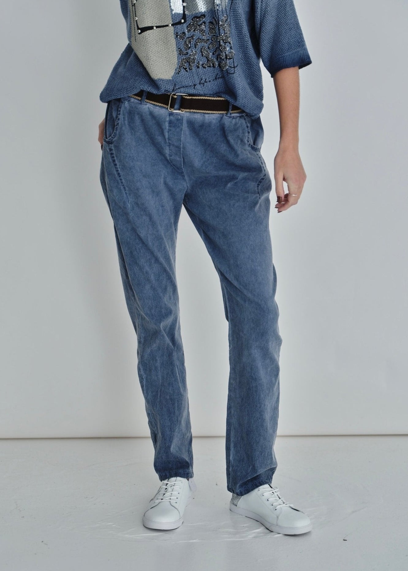 View our Joggers With Belt In Denim - by Tribute Store