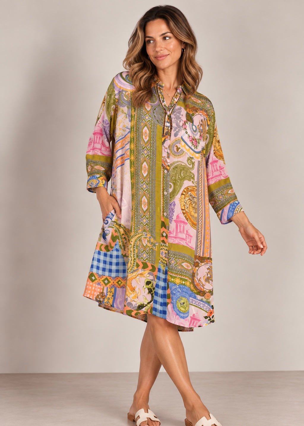 View our Jolie Annie Shirt Dress In Olive - by Tribute Store