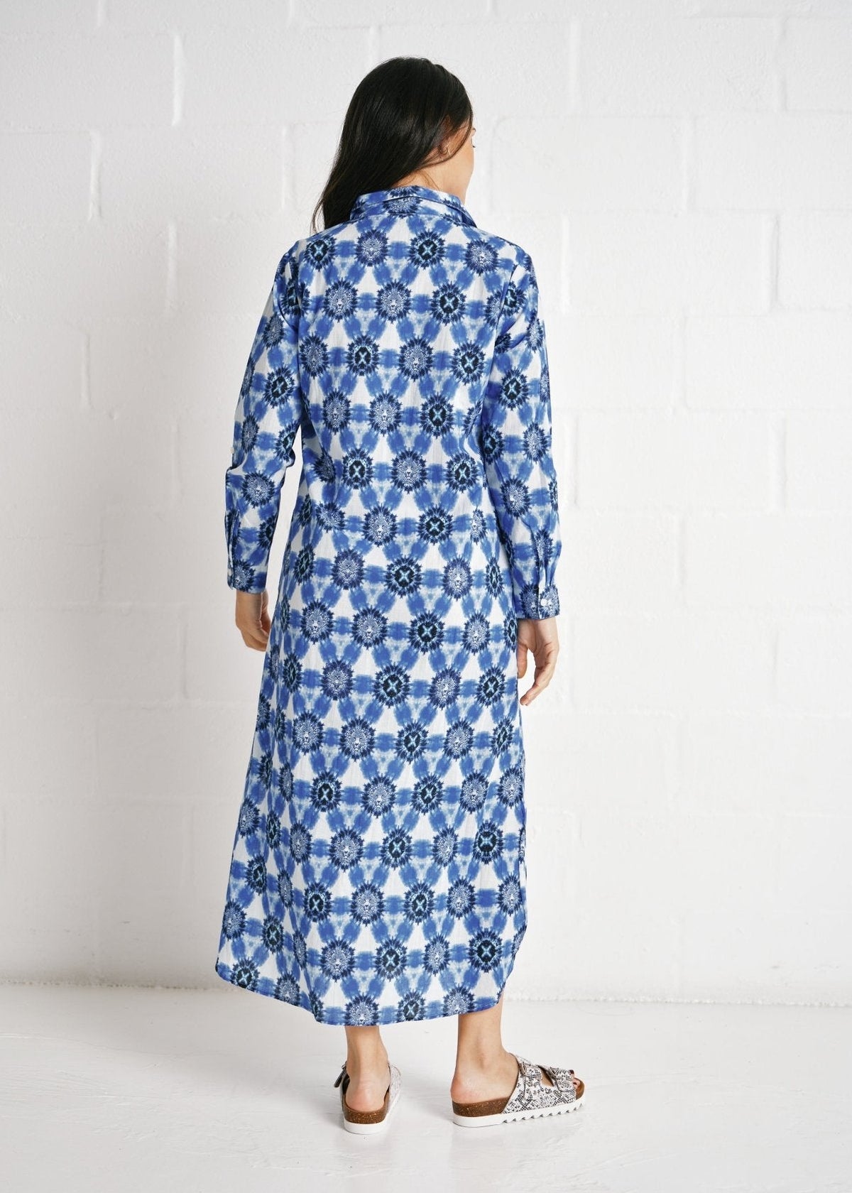 View our Jolie Claire Dress In Blue And White - by Tribute Store