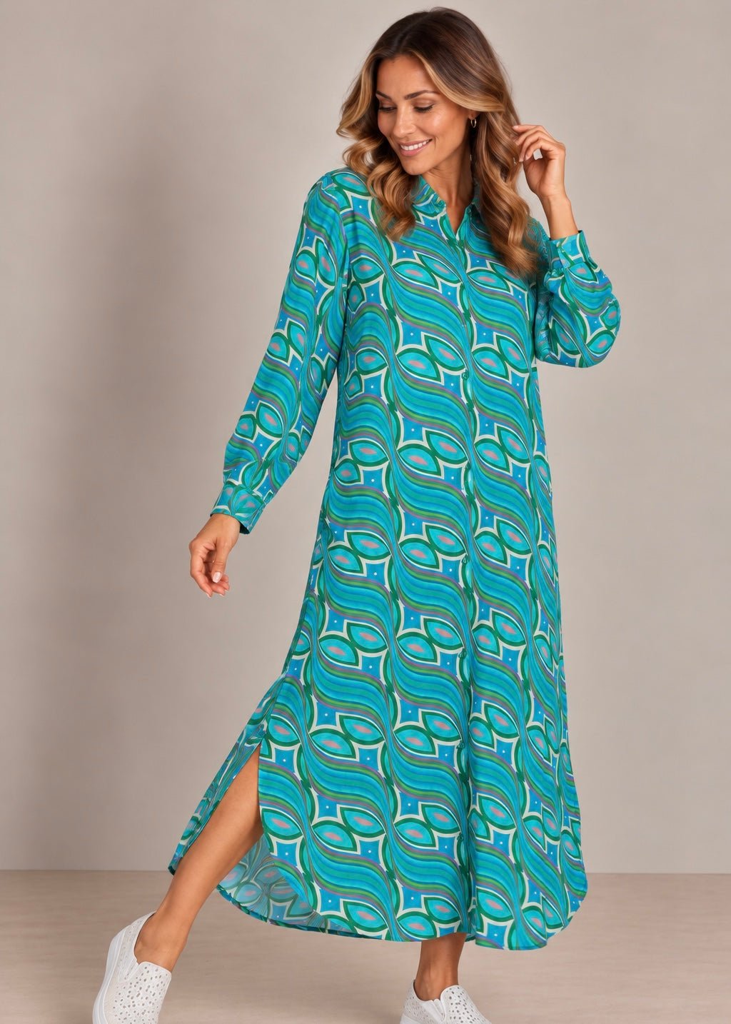 View our Jolie Elmey Dress In Turquoise Multicolour - by Tribute Store
