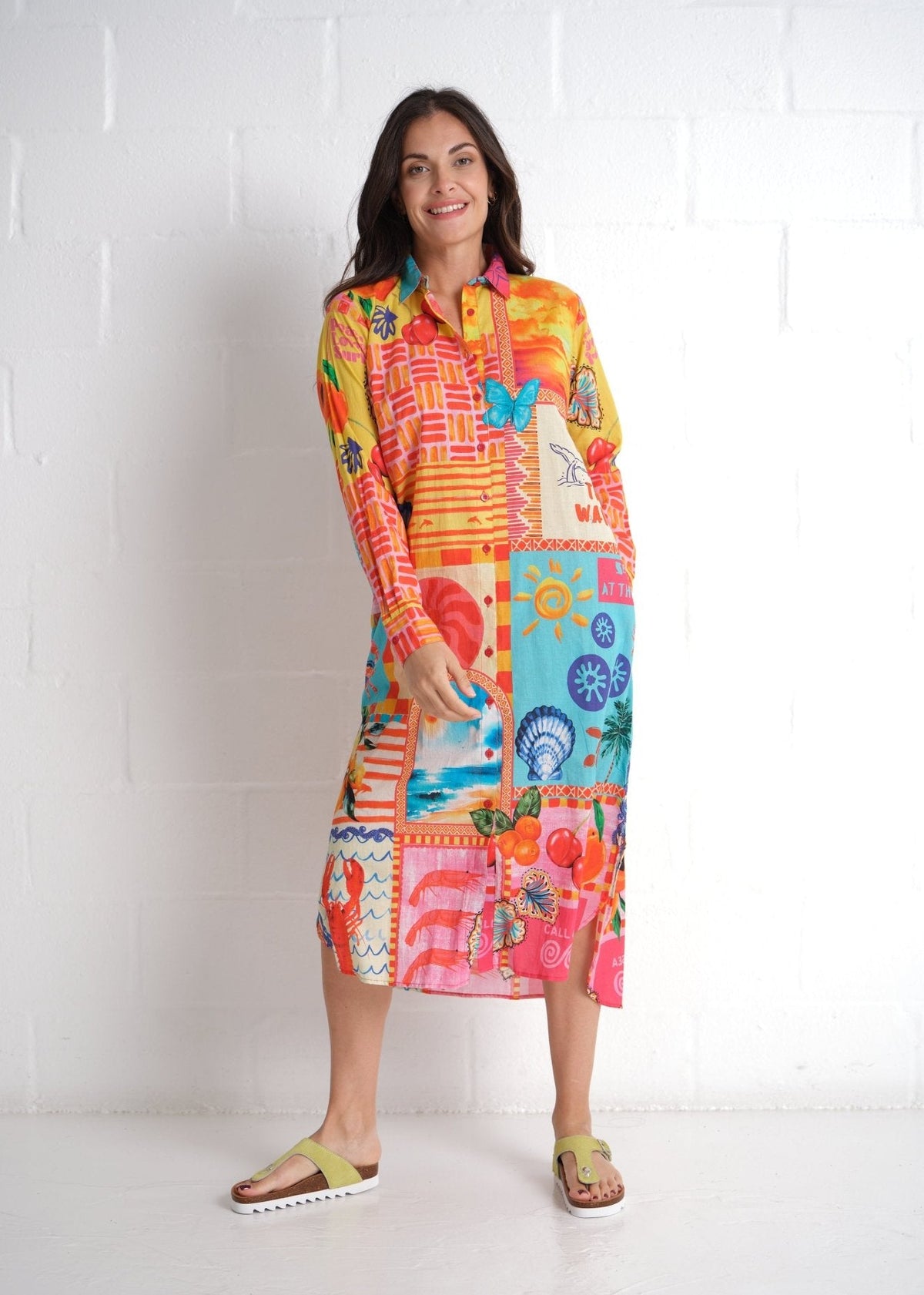 View our Jolie Elmey Dress In Yellow Multicolour - by Tribute Store