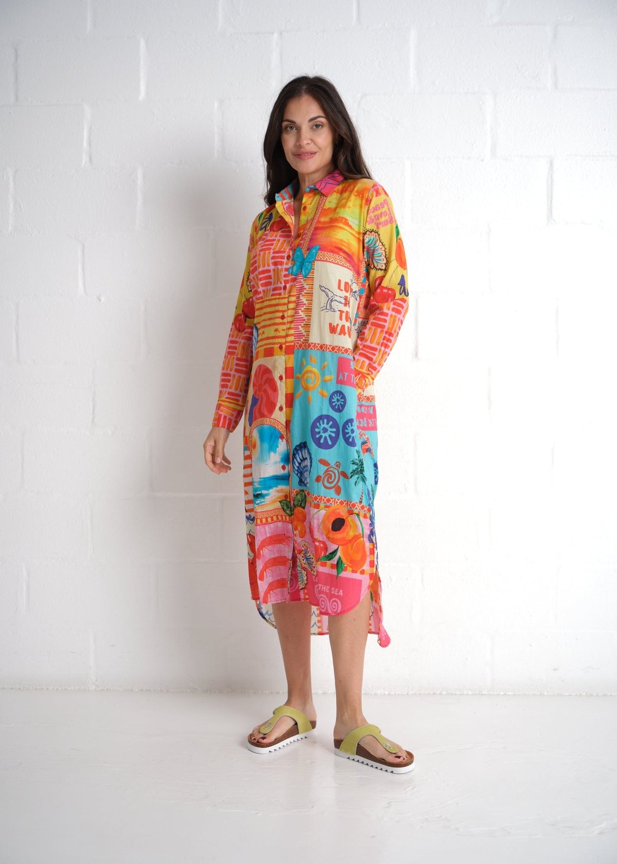 View our Jolie Elmey Dress In Yellow Multicolour - by Tribute Store