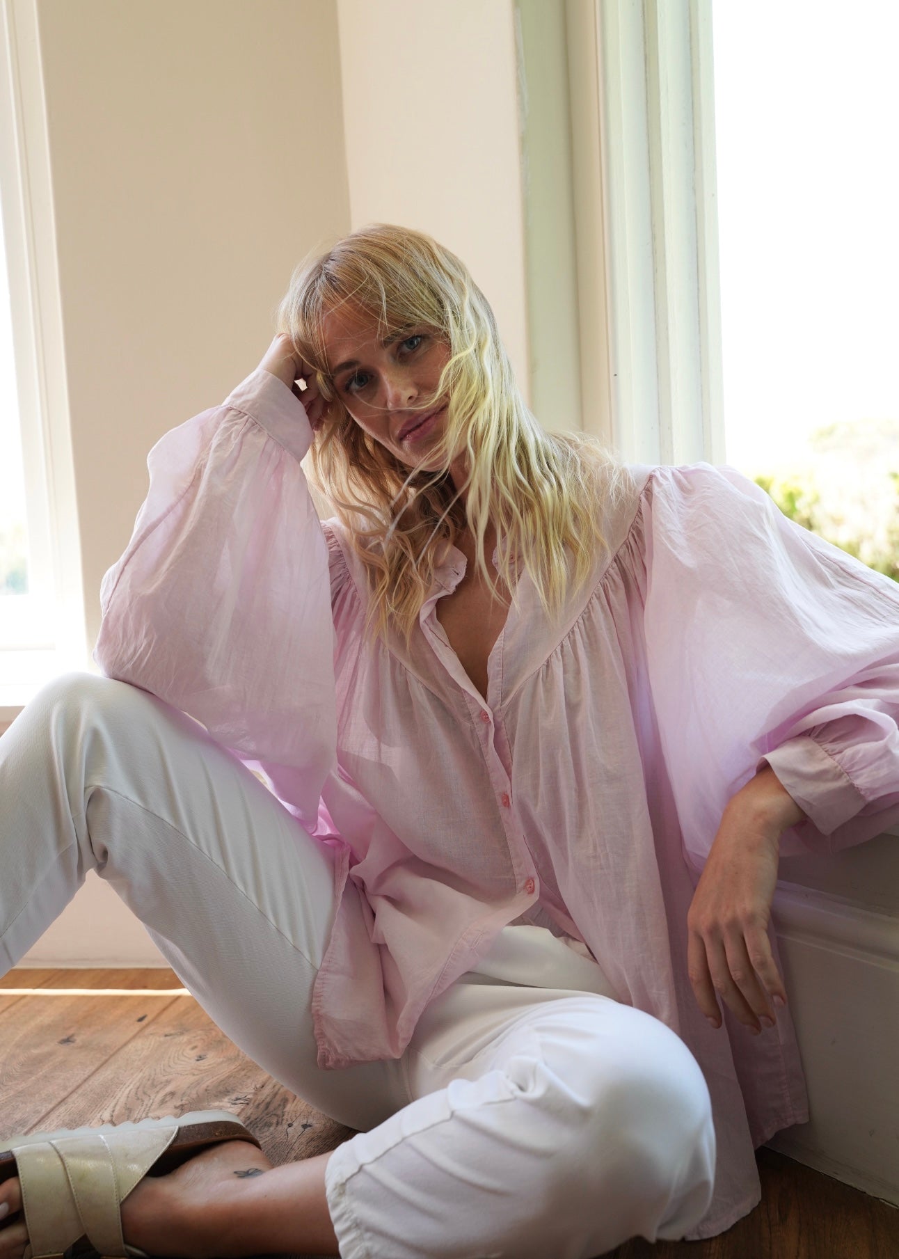 View our Joplin Italian Summer Cotton Boho Blouse In Pink - by Tribute Store