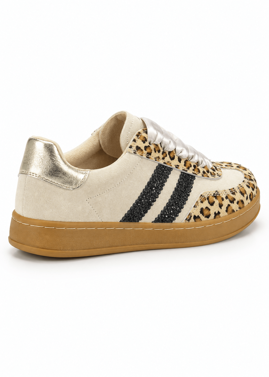 View our Julz Shiloh Leather Sneaker With Leopard Stripes In Beige - by Tribute Store