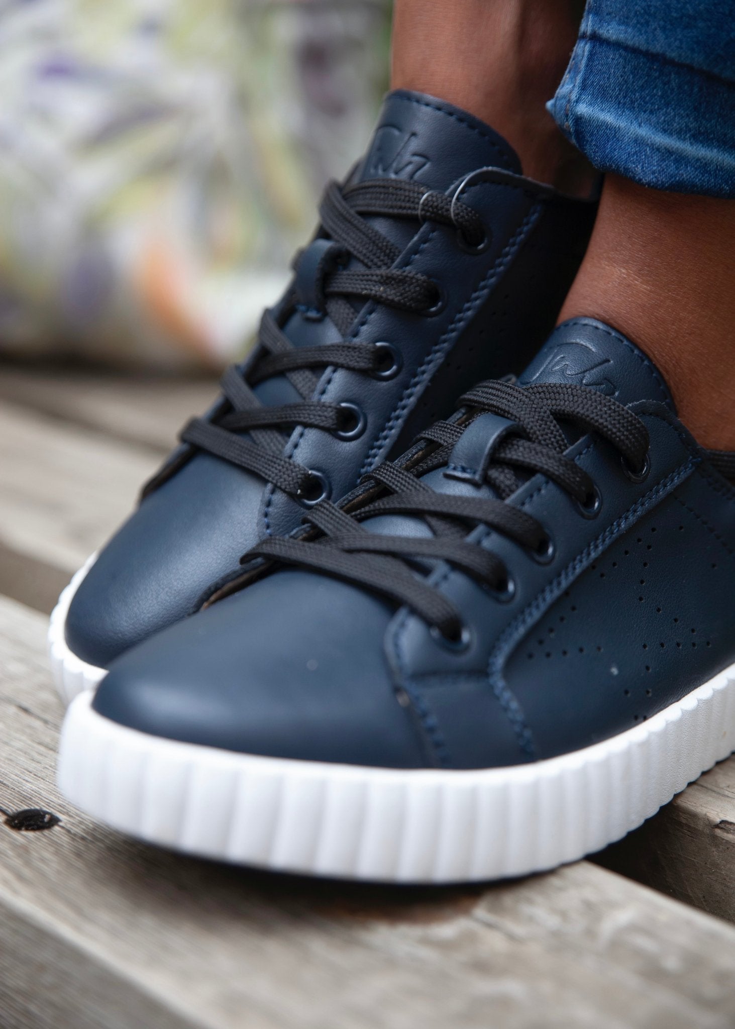 View our Julz Valentina Leather Sneaker With Snake Print In Navy - by Tribute Store