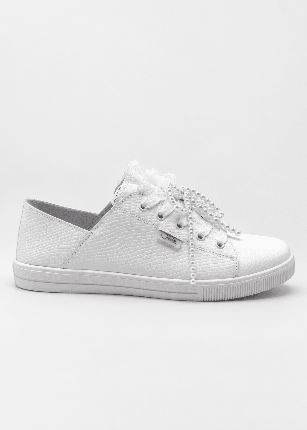 View our Julz Vicki Leather Sneaker in White Pebble - by Tribute Store