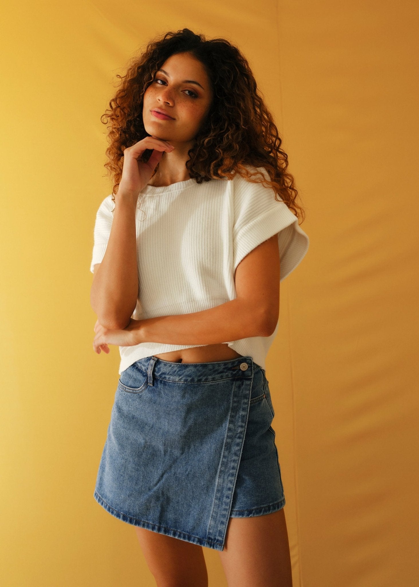 View our Klara Denim Skorts - by Tribute Store