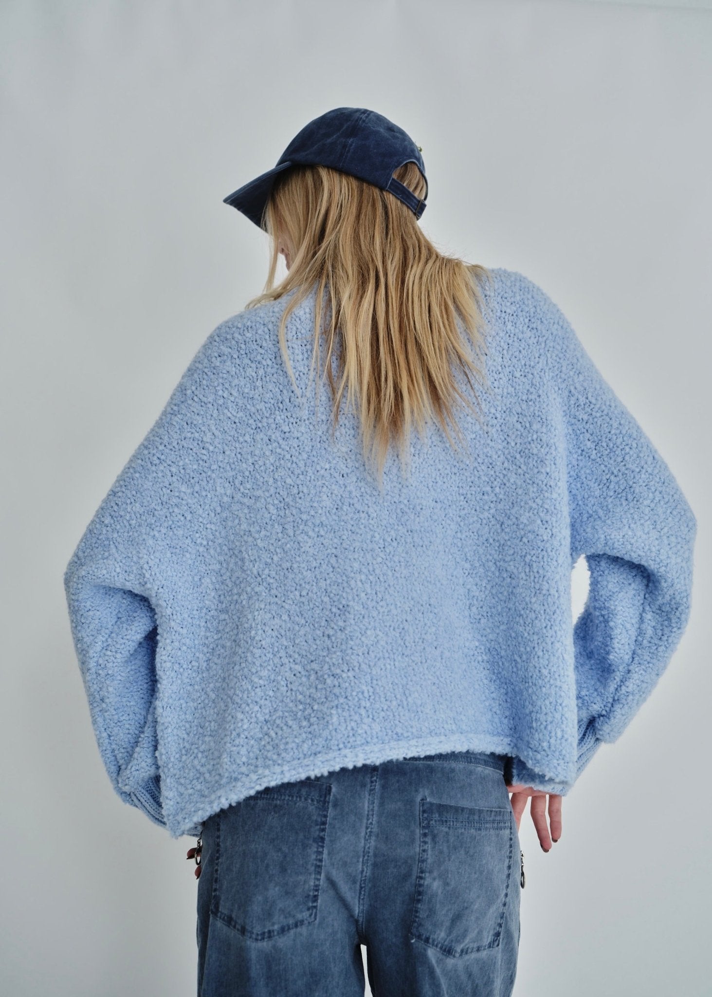 View our Laguna Chunky Zip Bomber In Sky Blue - by Tribute Store