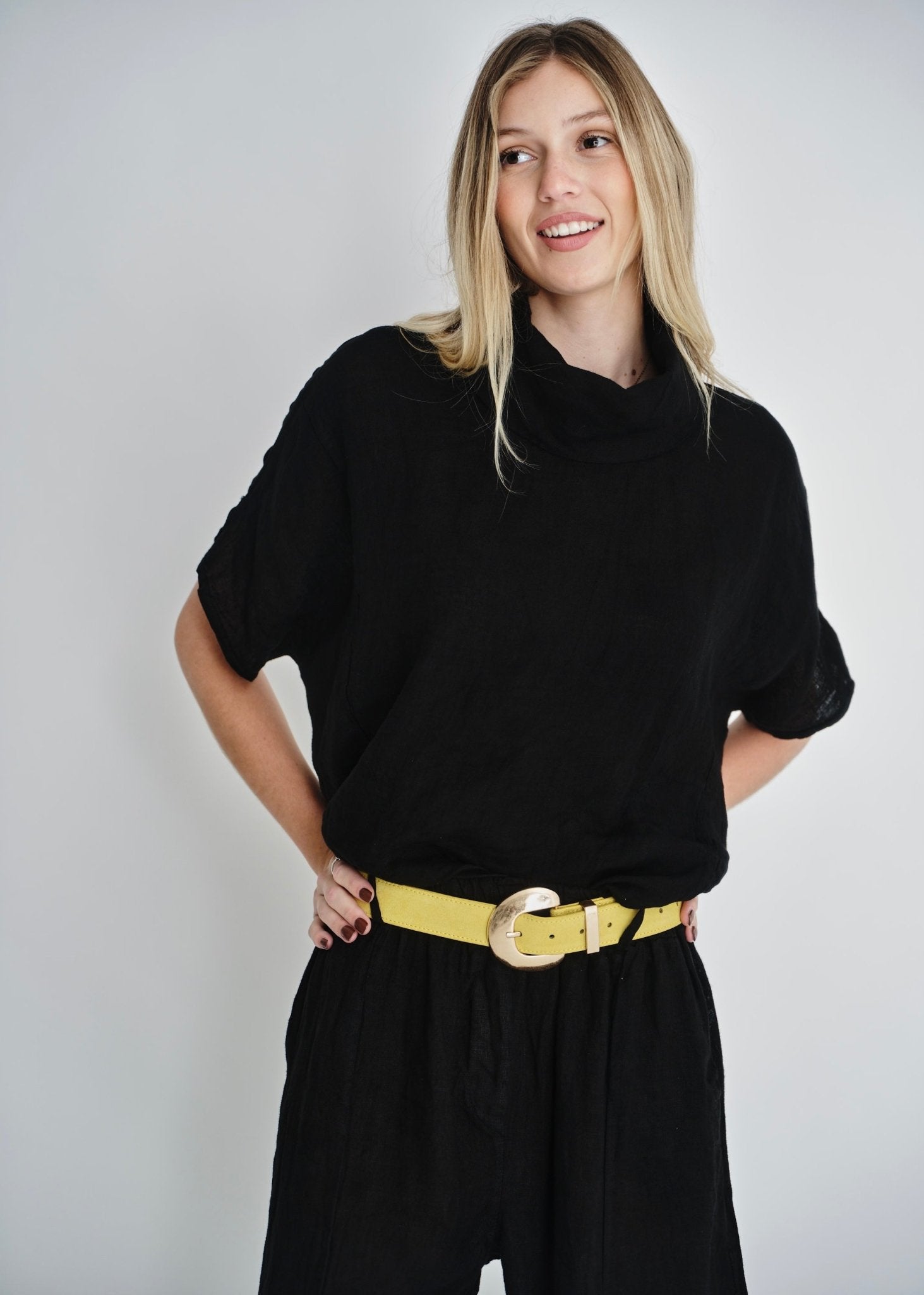 View our Laurent Cowl Neck Top In Black - by Tribute Store