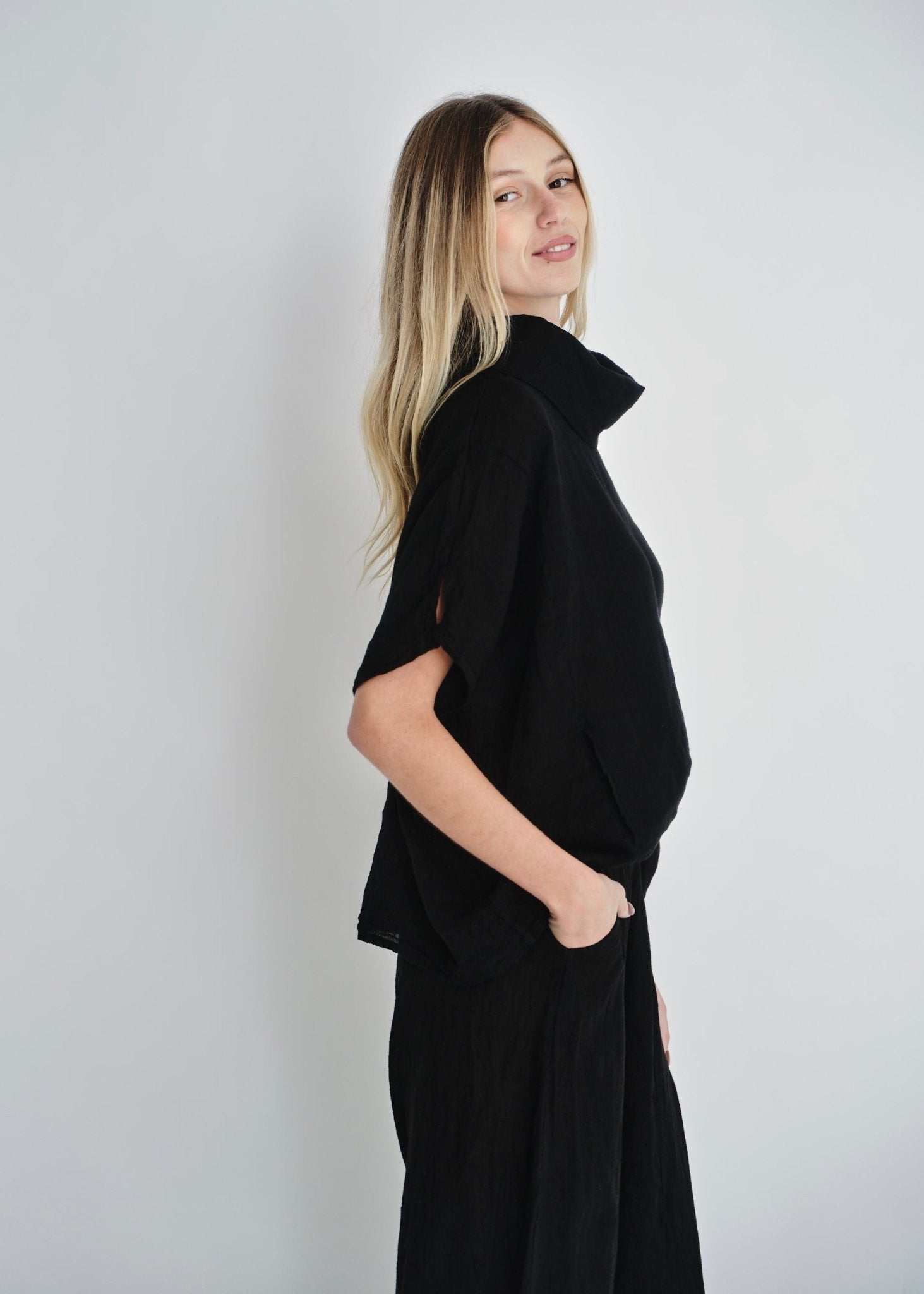 View our Laurent Cowl Neck Top In Black - by Tribute Store