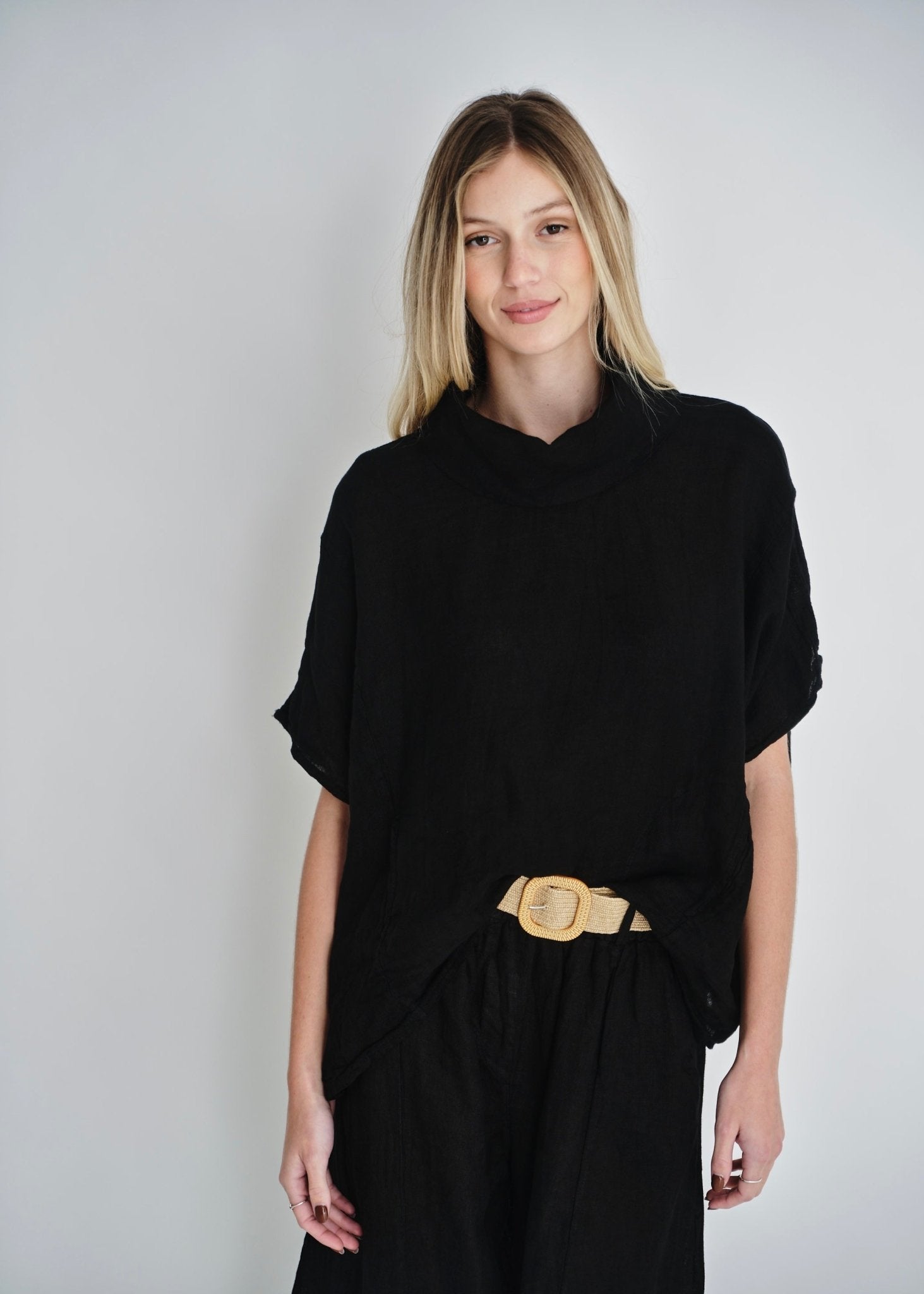 View our Laurent Cowl Neck Top In Black - by Tribute Store